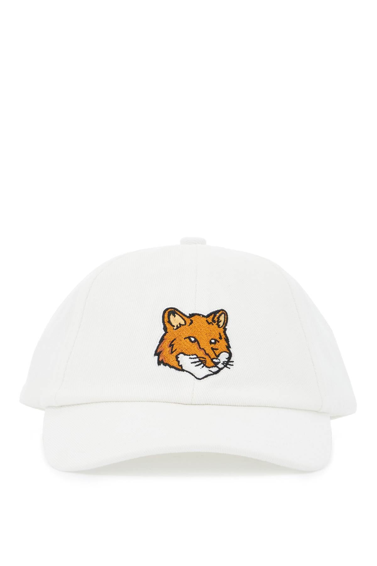 Maison Kitsune Fox Head Embroidered Denim Baseball Cap image 0