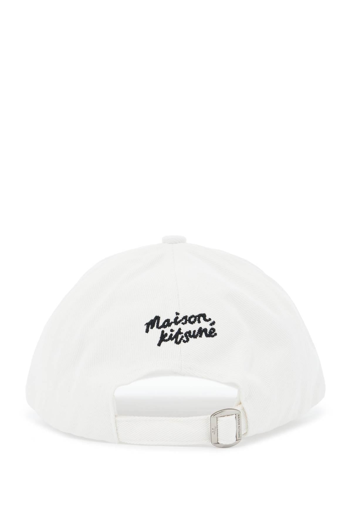 Maison Kitsune Fox Head Embroidered Denim Baseball Cap image 2