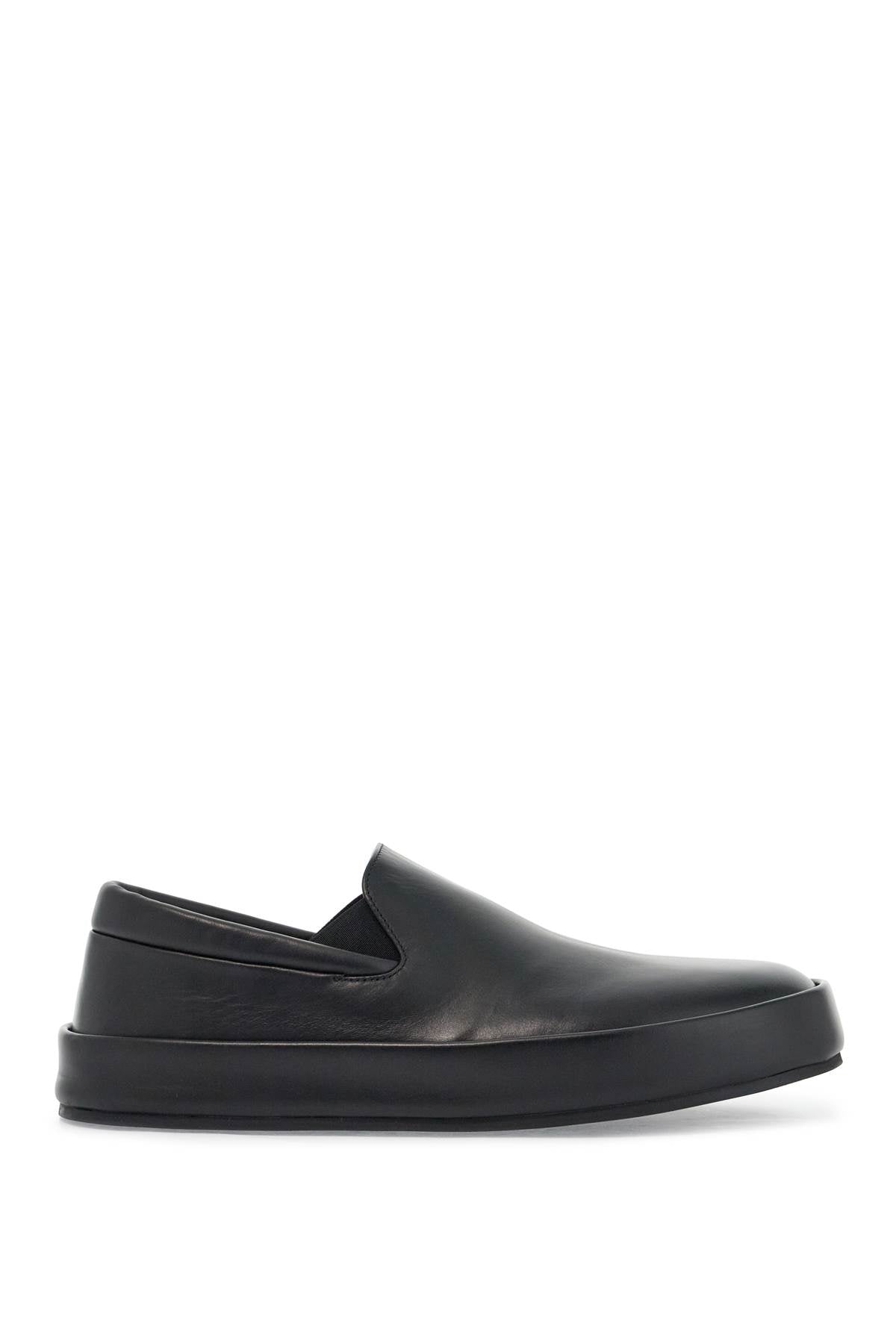 Marsell minimalist black calfskin slip-on slippers with rubber sole image 0