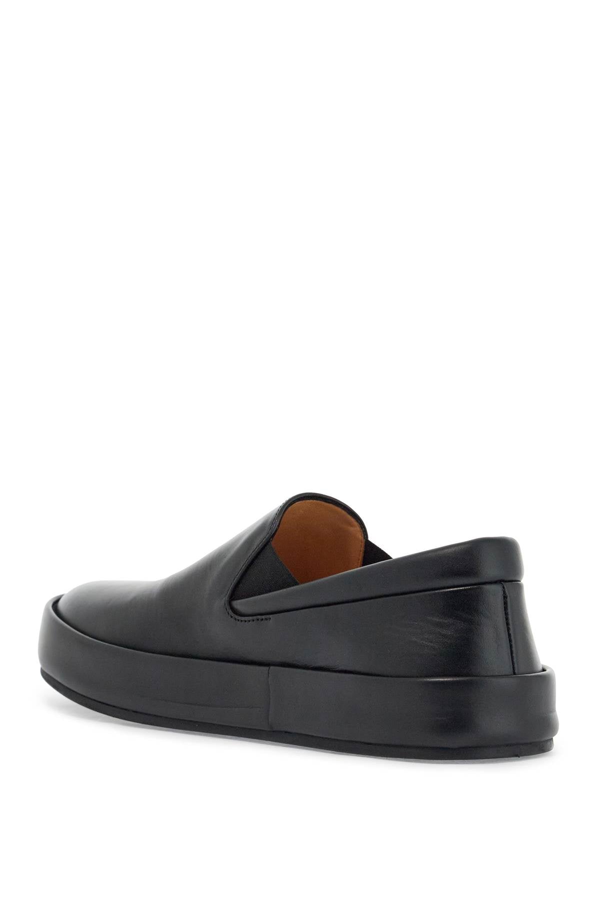 Marsell minimalist black calfskin slip-on slippers with rubber sole image 2