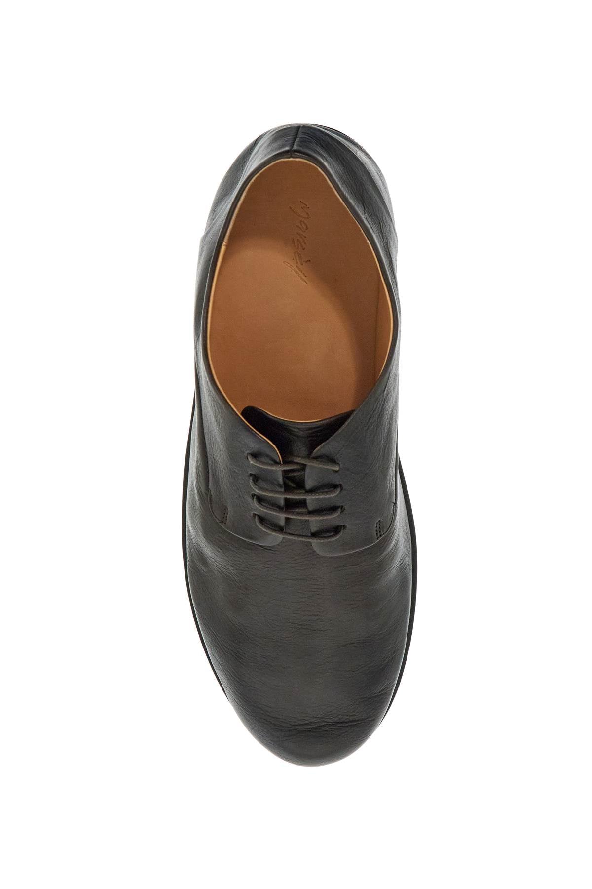 Marsell dark brown calfskin derby with leather sole image 1