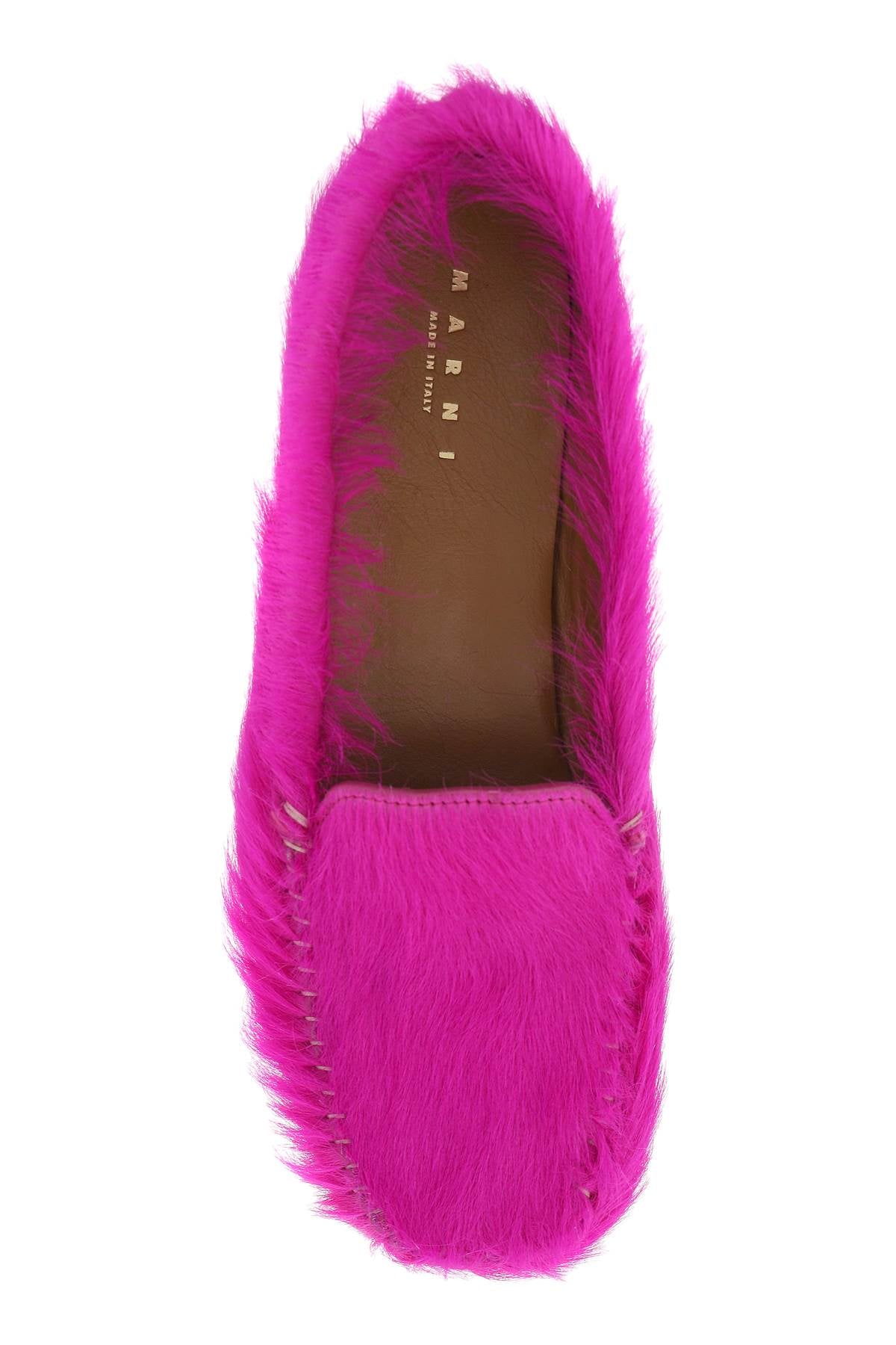 Marni long-haired leather moccasins in image 1