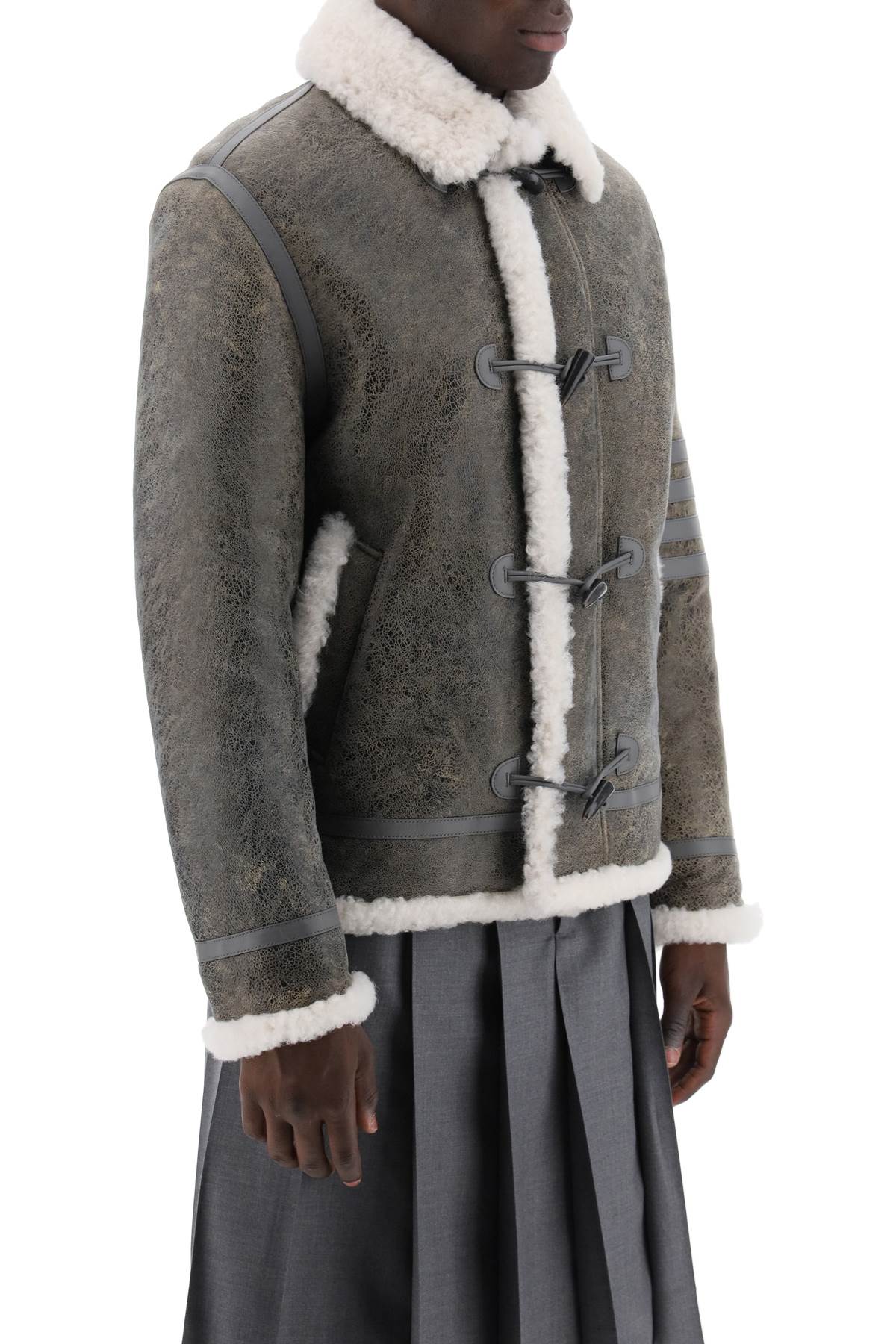 Thom Browne Cropped Shearling Montgomery Jacket image 1