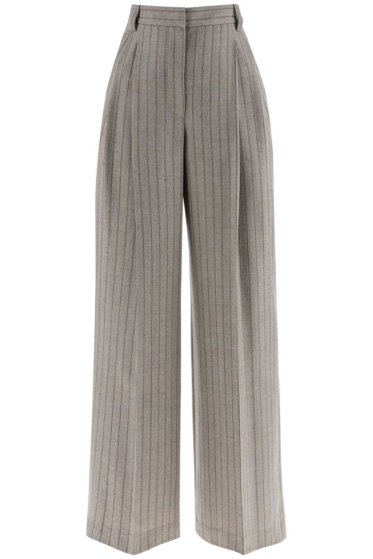 Brunello Cucinelli wide virgin wool pinstripe trousers image 0