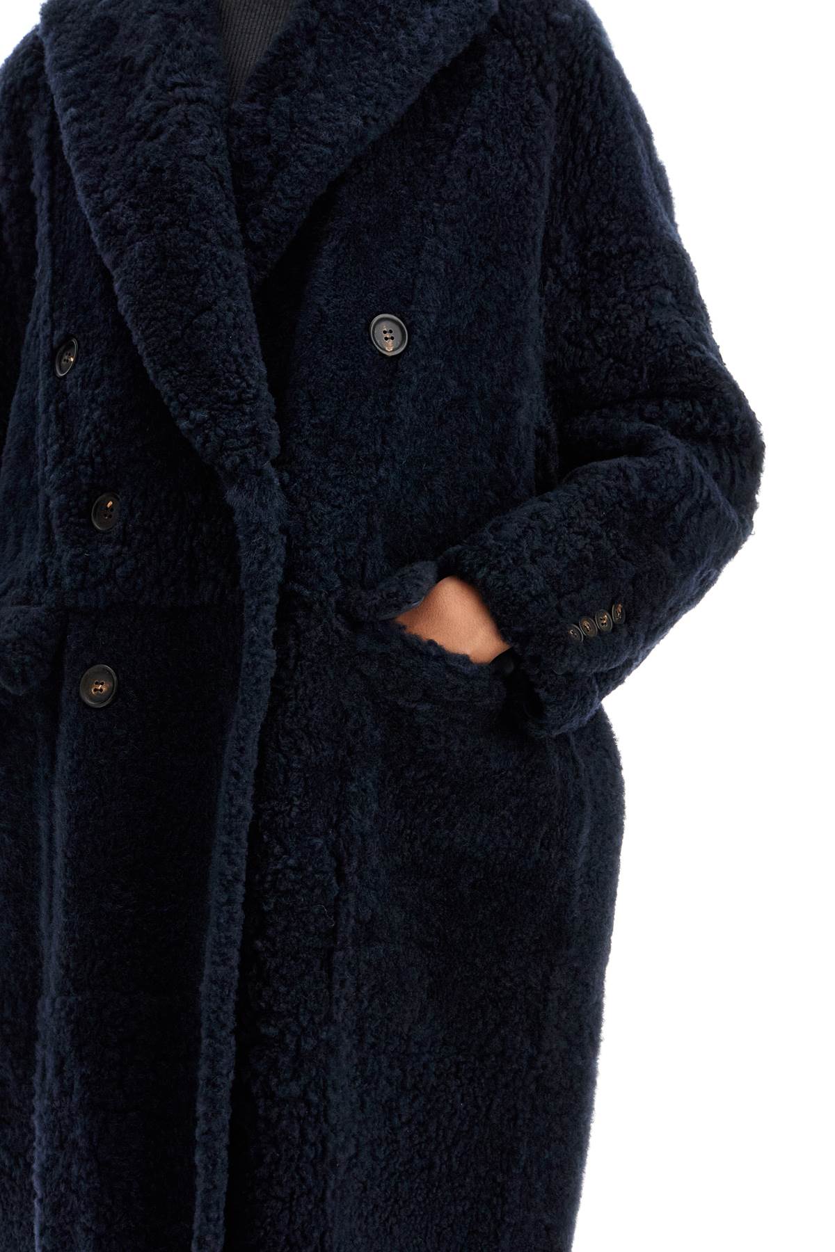 Brunello Cucinelli shearling frosty effect coat image 3