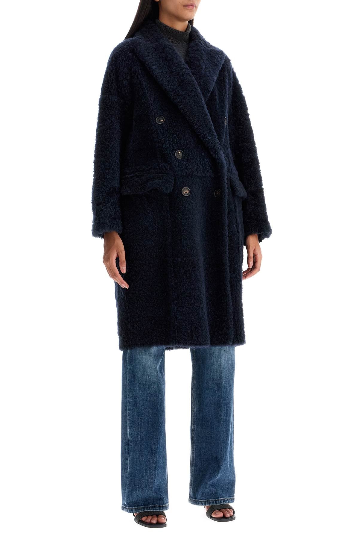 Brunello Cucinelli shearling frosty effect coat image 1