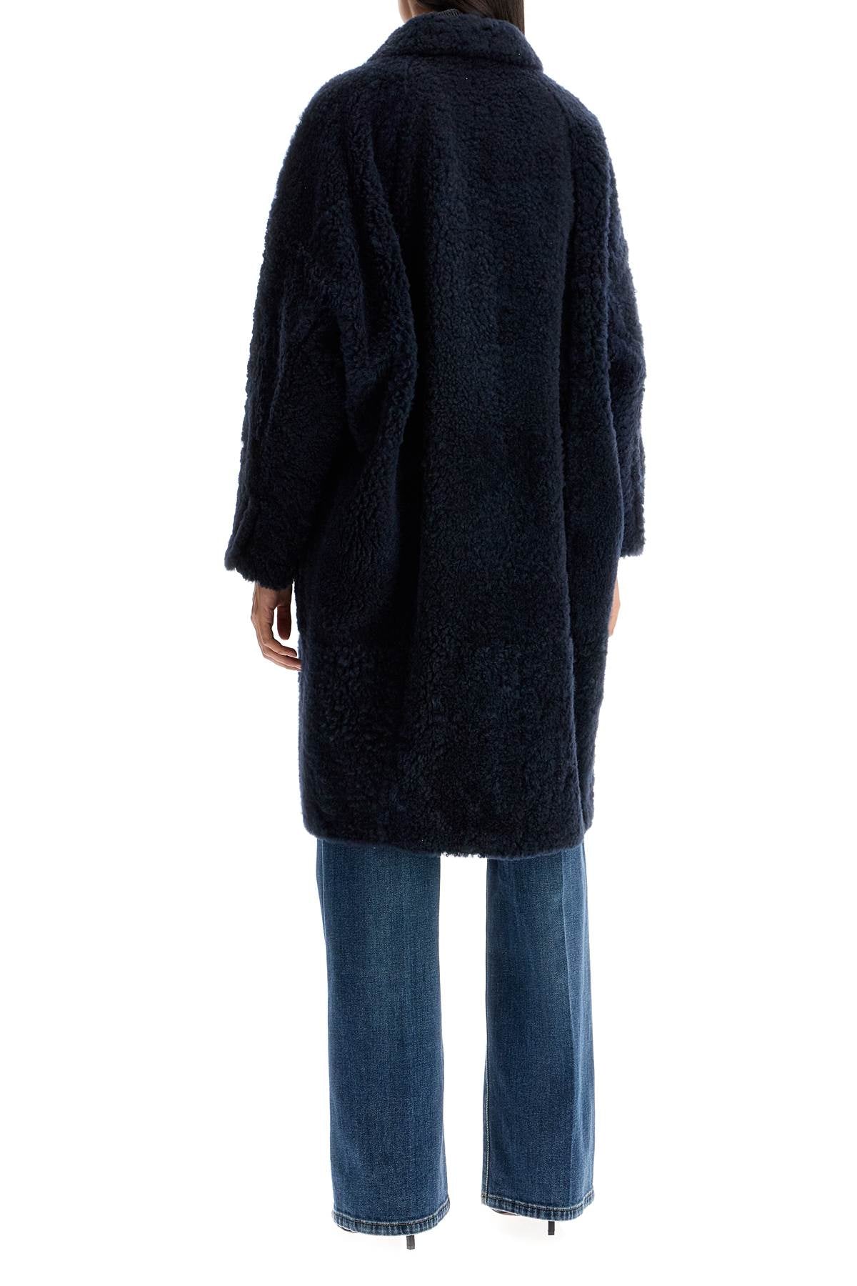 Brunello Cucinelli shearling frosty effect coat image 2