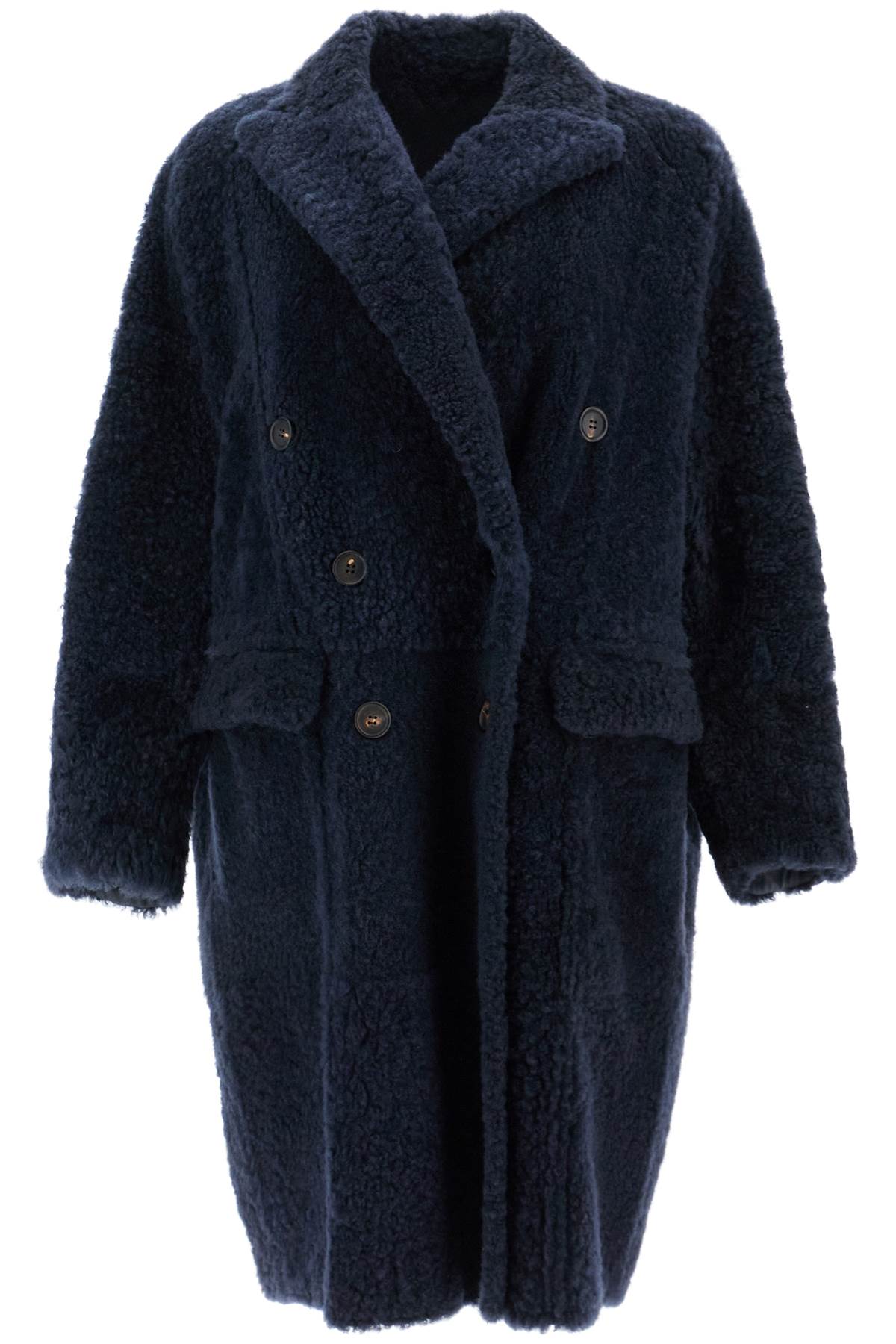 Brunello Cucinelli shearling frosty effect coat image 0