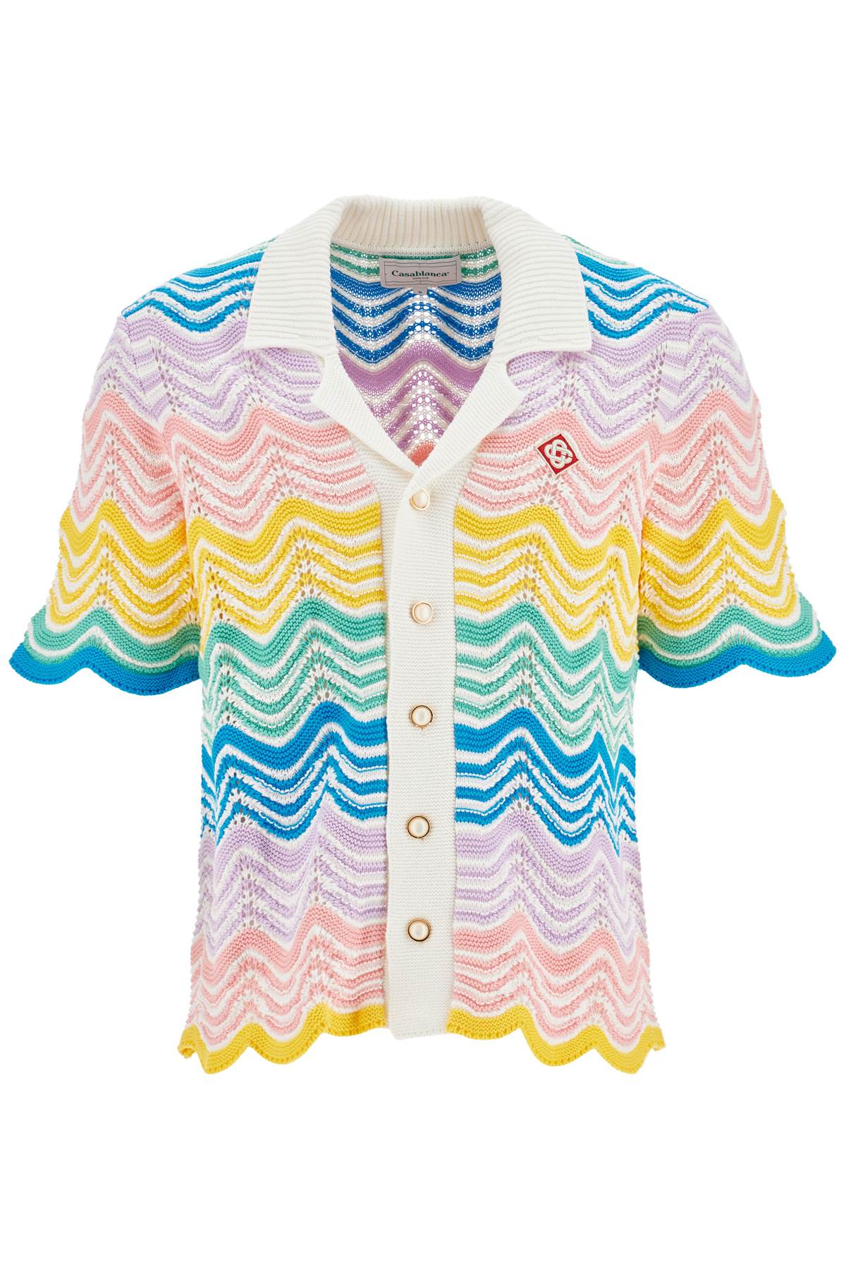 Casablanca Knit Shirt: Multicolor Wave Pattern image 0