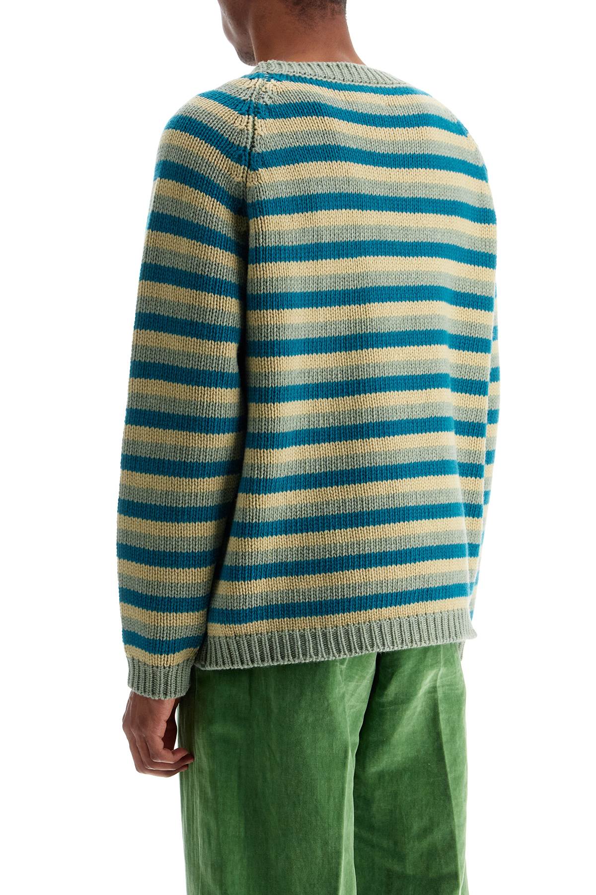 Bode Striped Wool Pullover Sweater: Relaxed Fit, Crew Neck image 2