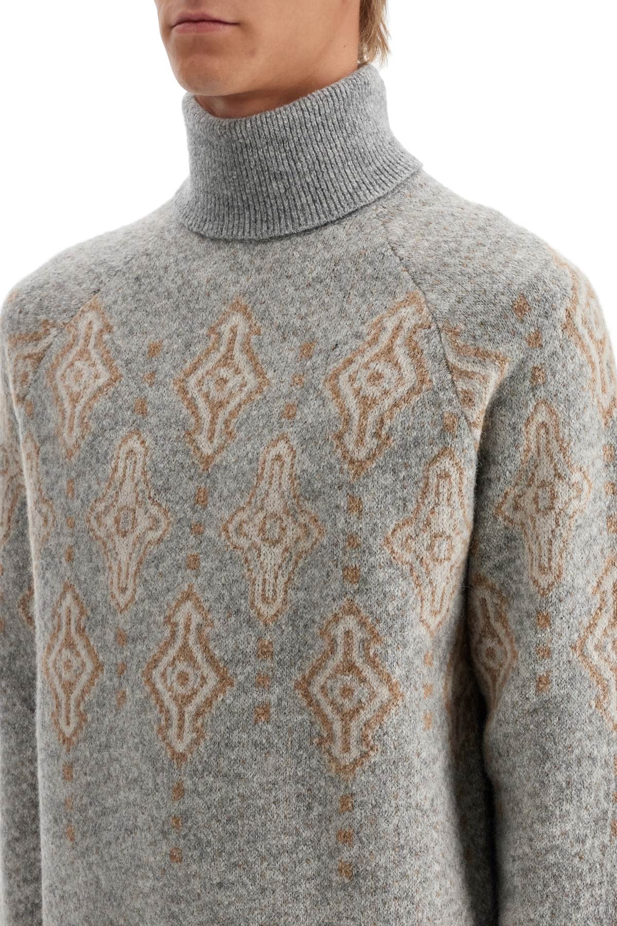 Brunello Cucinelli geometric jacquard turtleneck sweater image 3