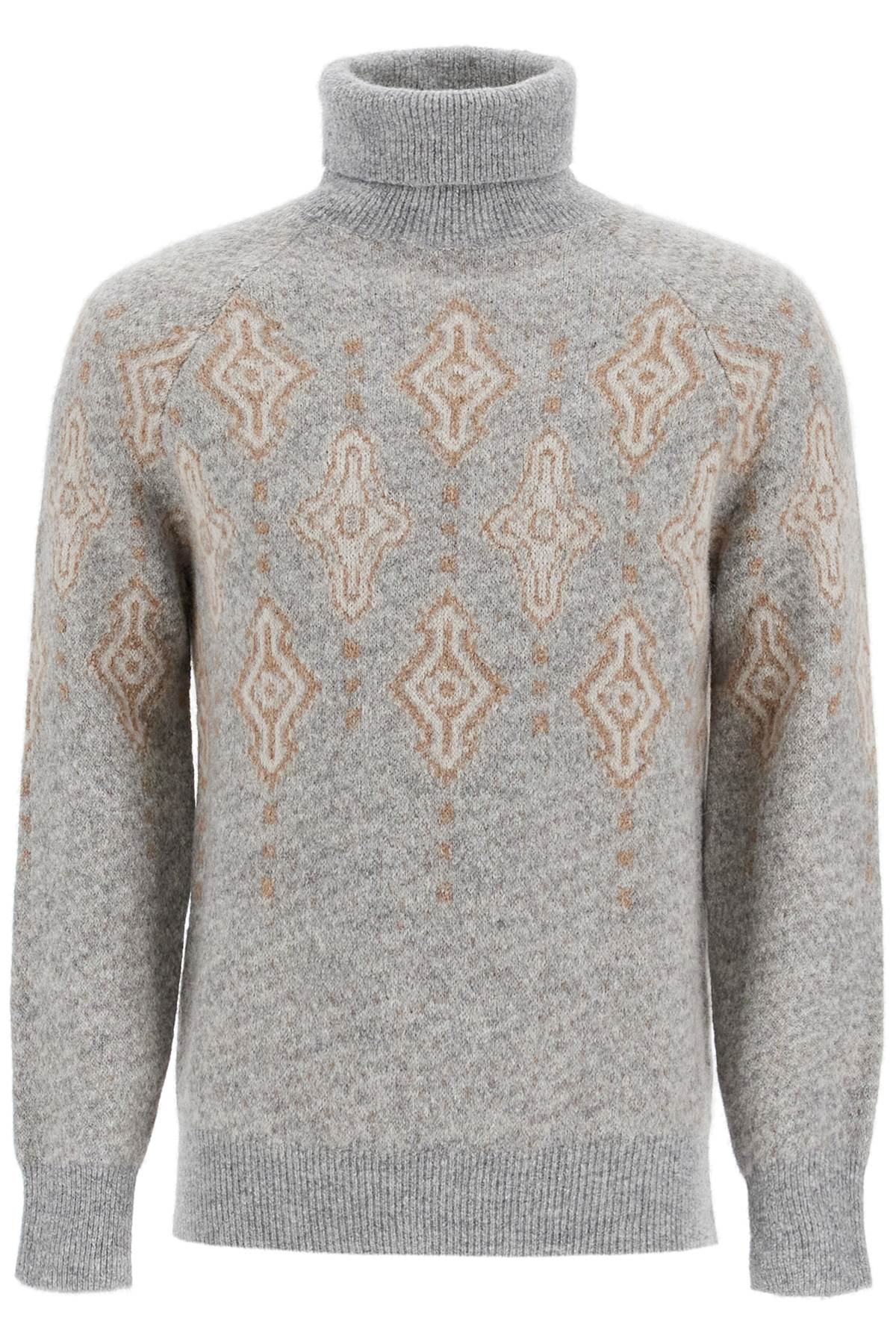 Brunello Cucinelli geometric jacquard turtleneck sweater image 0