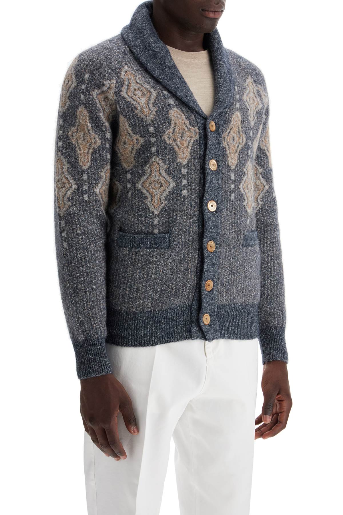 Brunello Cucinelli geometric jacquard pattern image 1