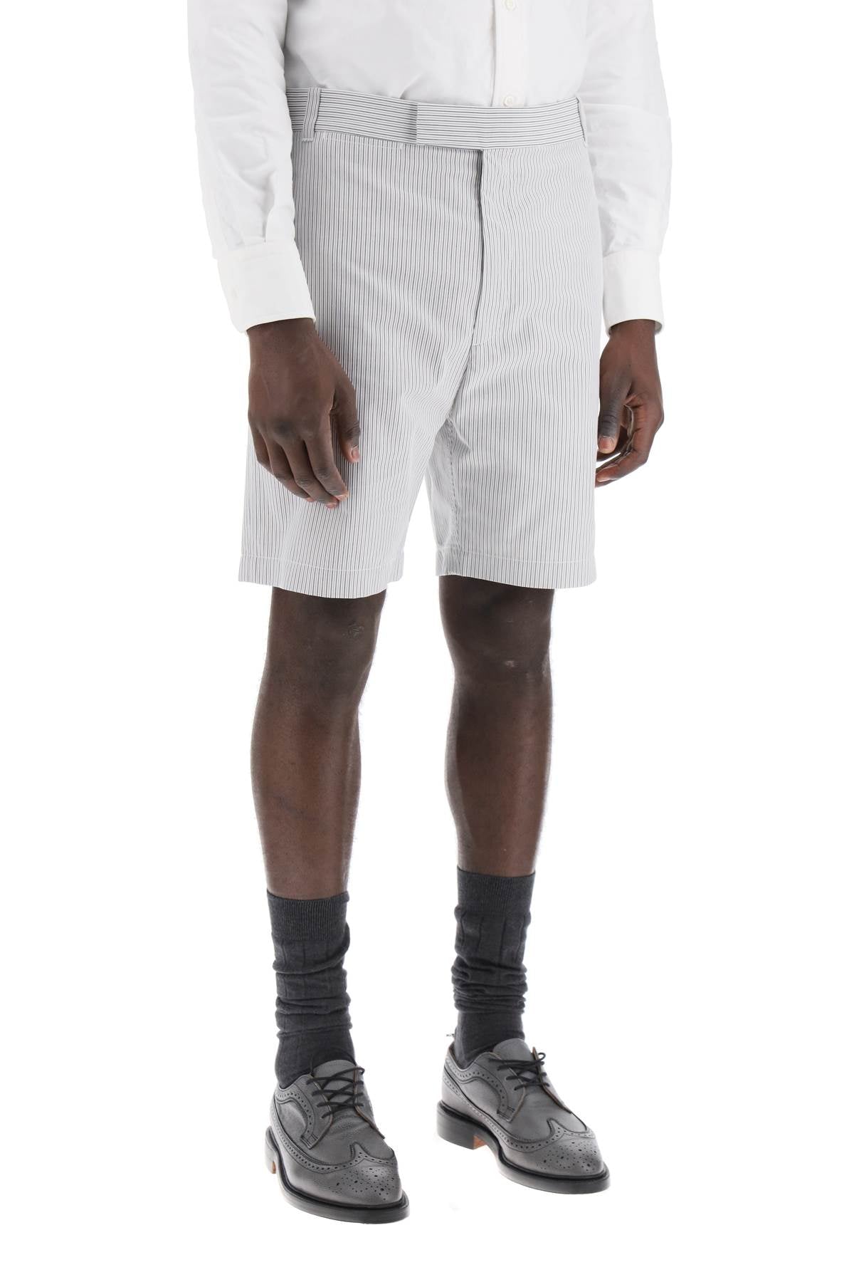 Thom Browne striped cotton bermuda shorts for men image 1