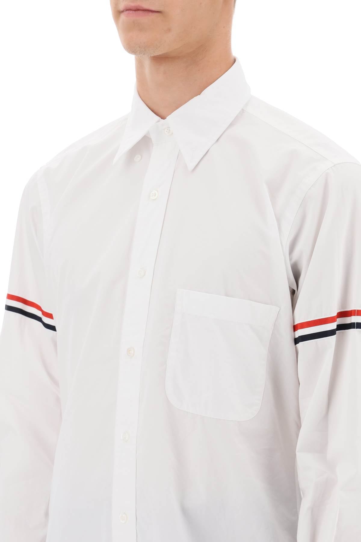 Thom Browne Oxford Button-Down Shirt with RWB Armbands image 3