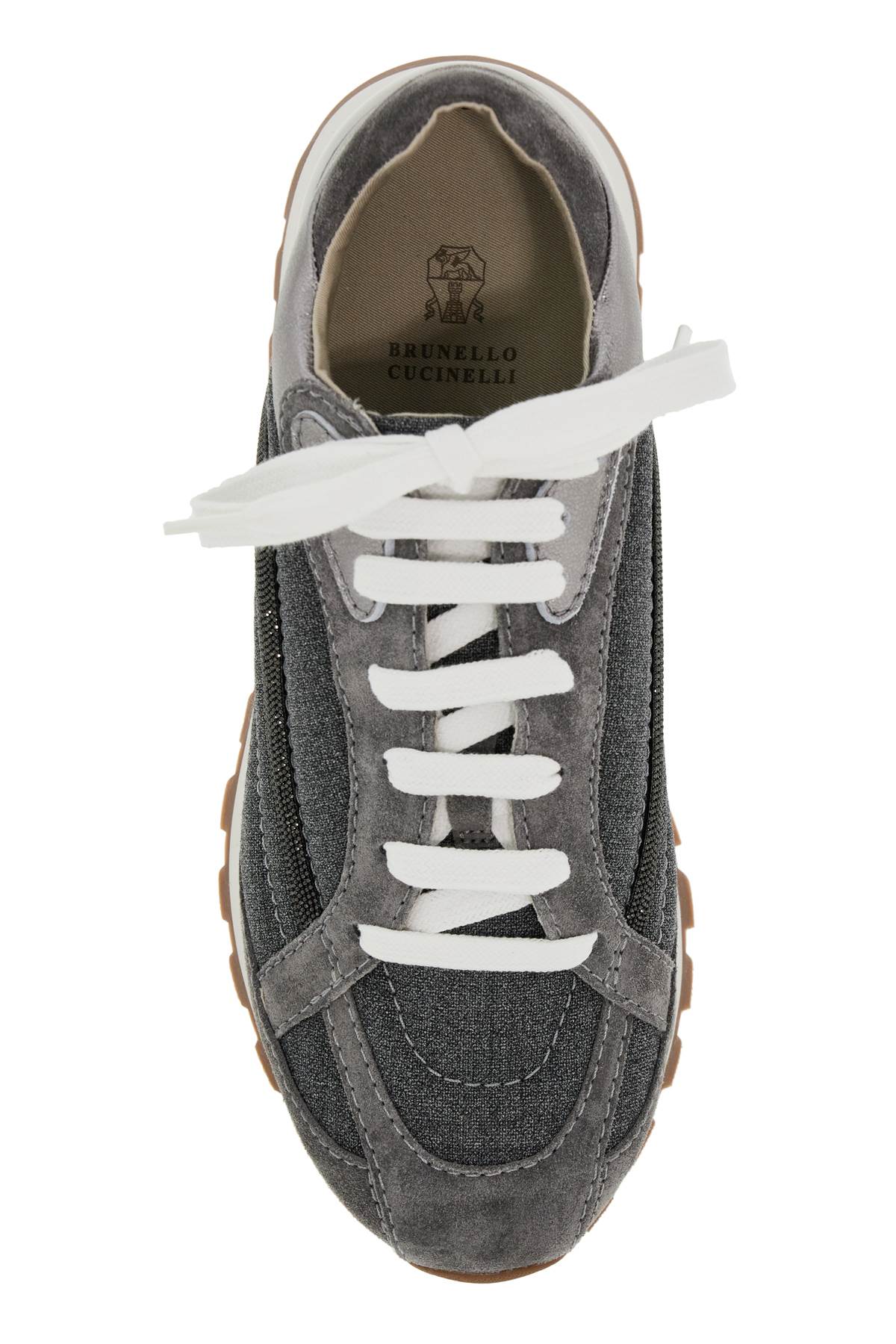 Brunello Cucinelli wool sneakers with precious stripe design image 1