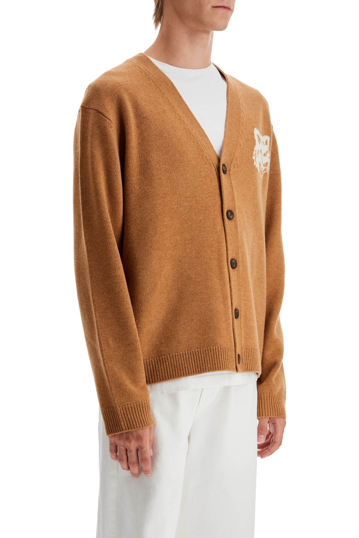 Maison Kitsune "fox head wool cardigan with image 1