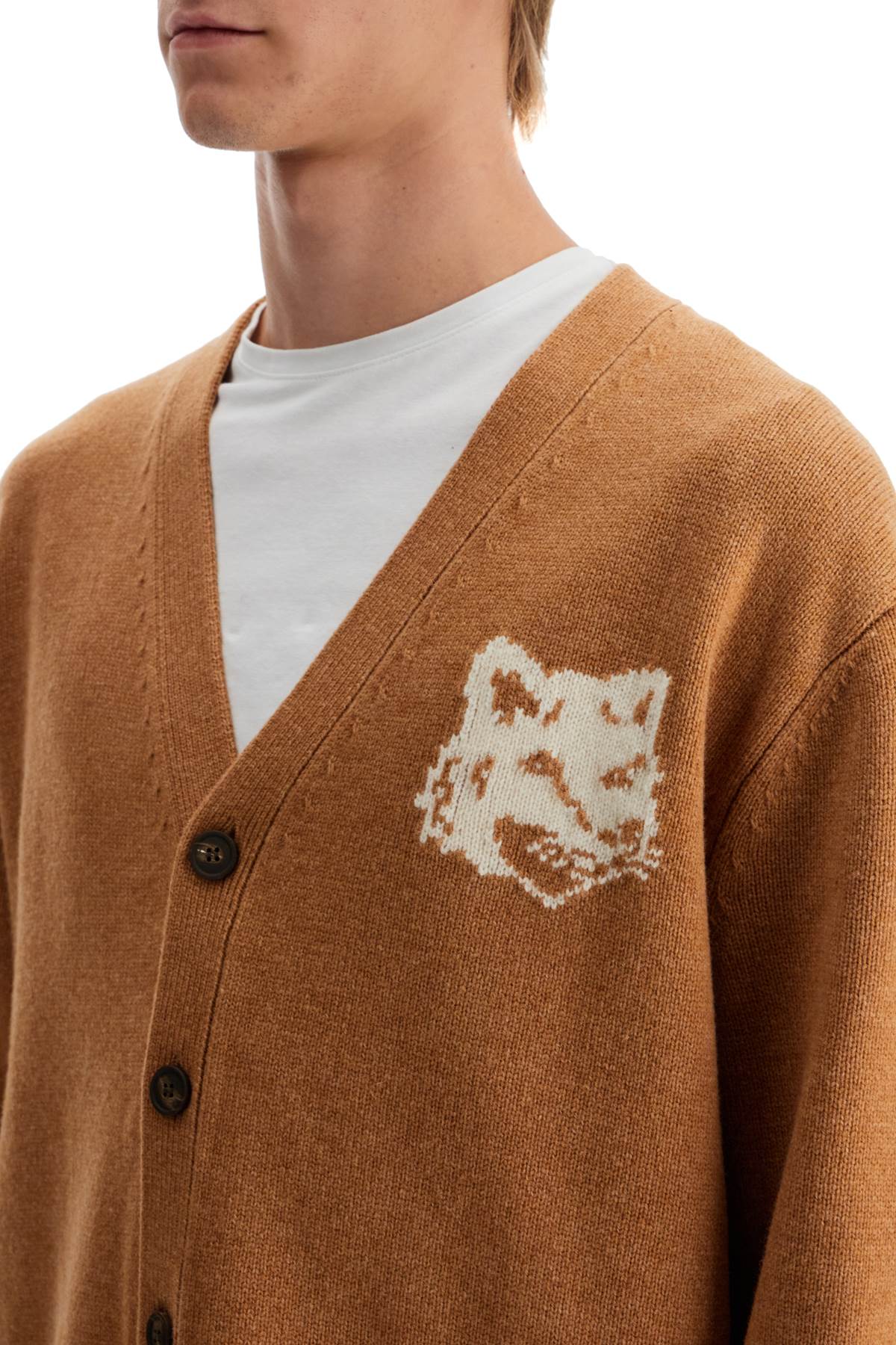 Maison Kitsune "fox head wool cardigan with image 3