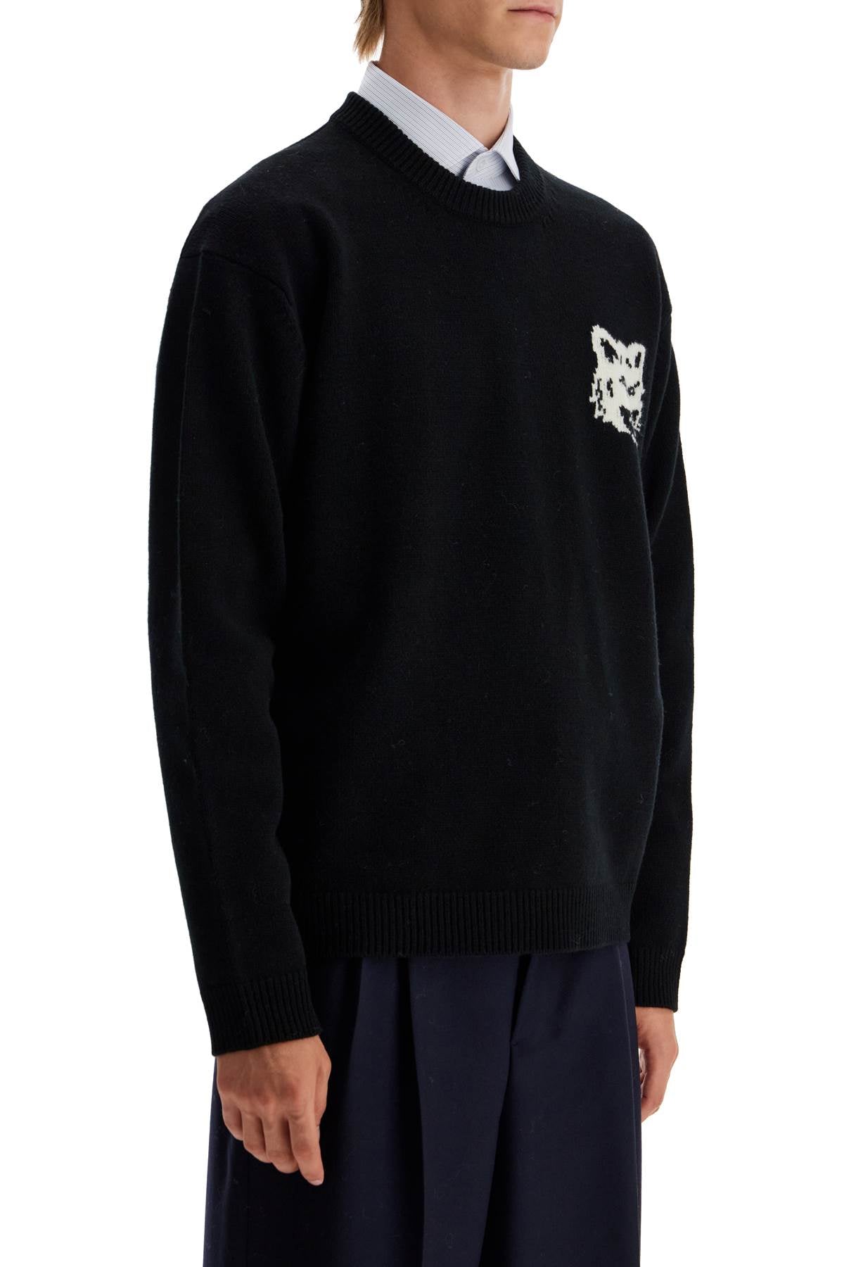 Maison Kitsune fox head wool sweater image 1