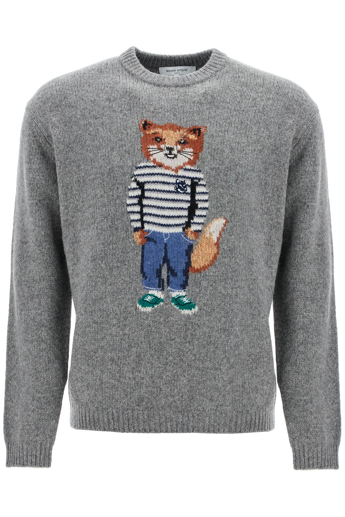 Maison Kitsuné Fox Patch Wool Sweater image 0