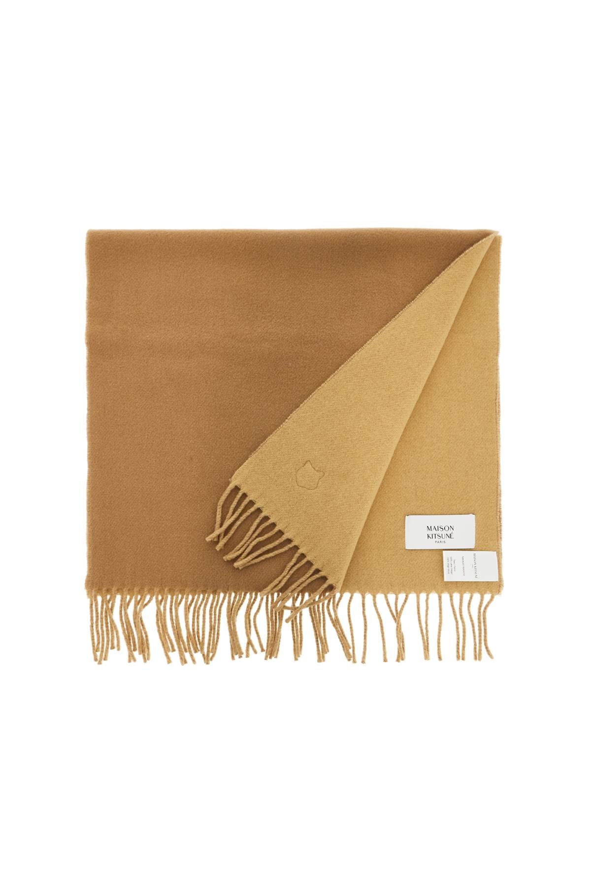 Maison Kitsuné Bold Fox Head Reversible Wool Scarf image 1