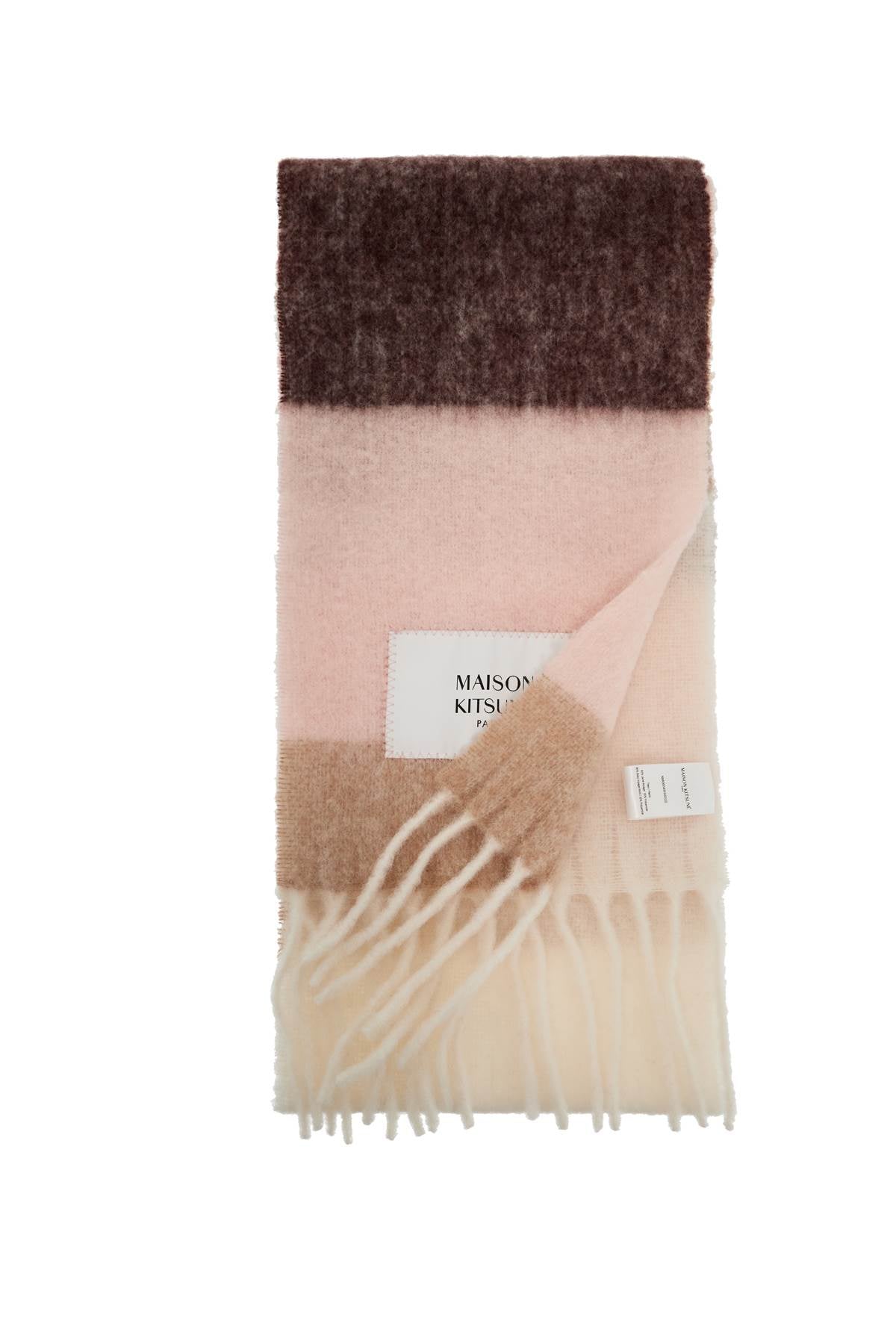 Maison Kitsuné Alpaca Wool Blend Scarf with Fringes image 1