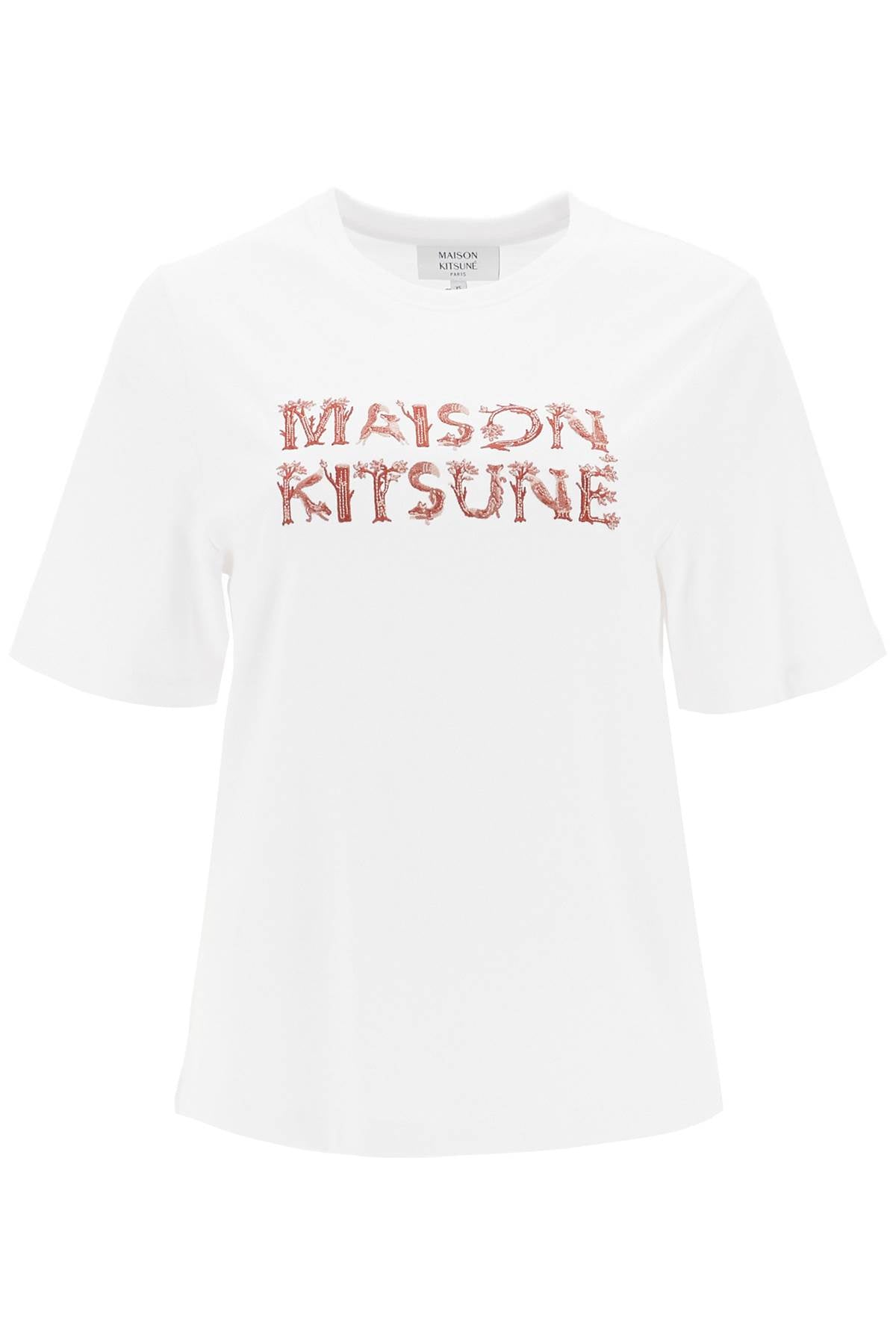 Maison Kitsune woodland alphabet t-shirt image 0