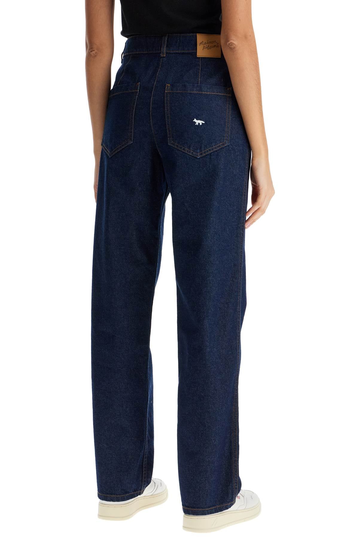 Maison Kitsune Straight Embroidered Denim Jeans image 2