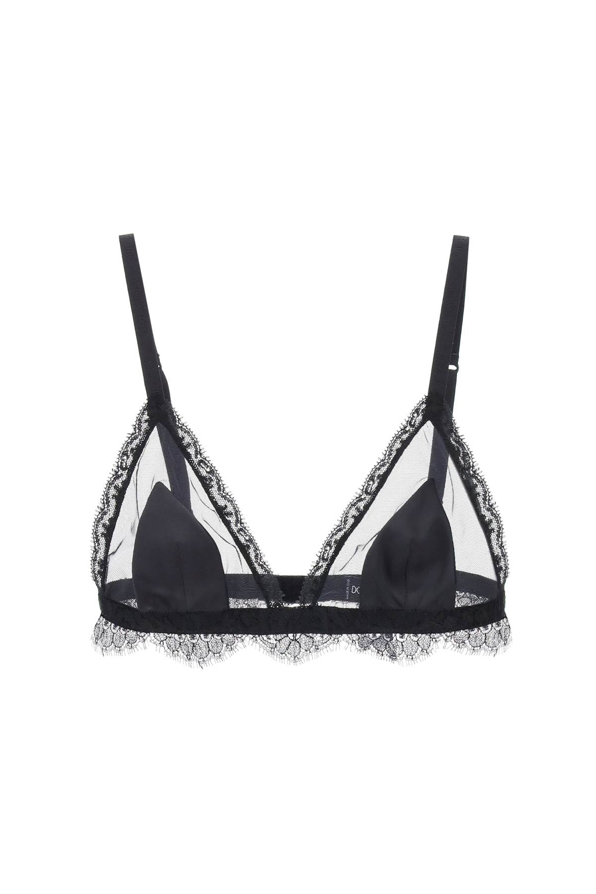 Dolce & Gabbana triangle satin and lace bra image 0