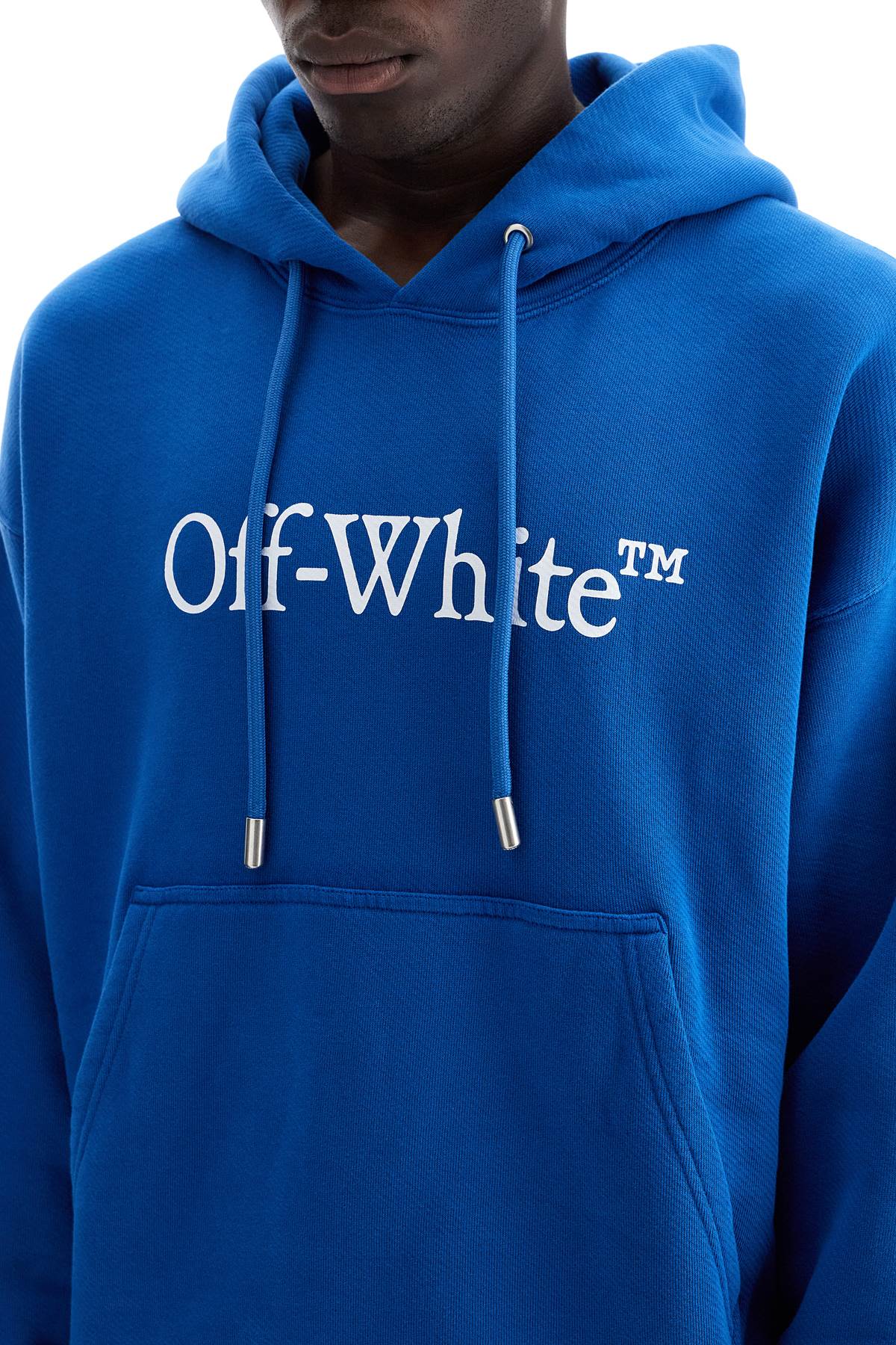 Off-White Oversized Hooded Sweatshirt with Logo Print image 3