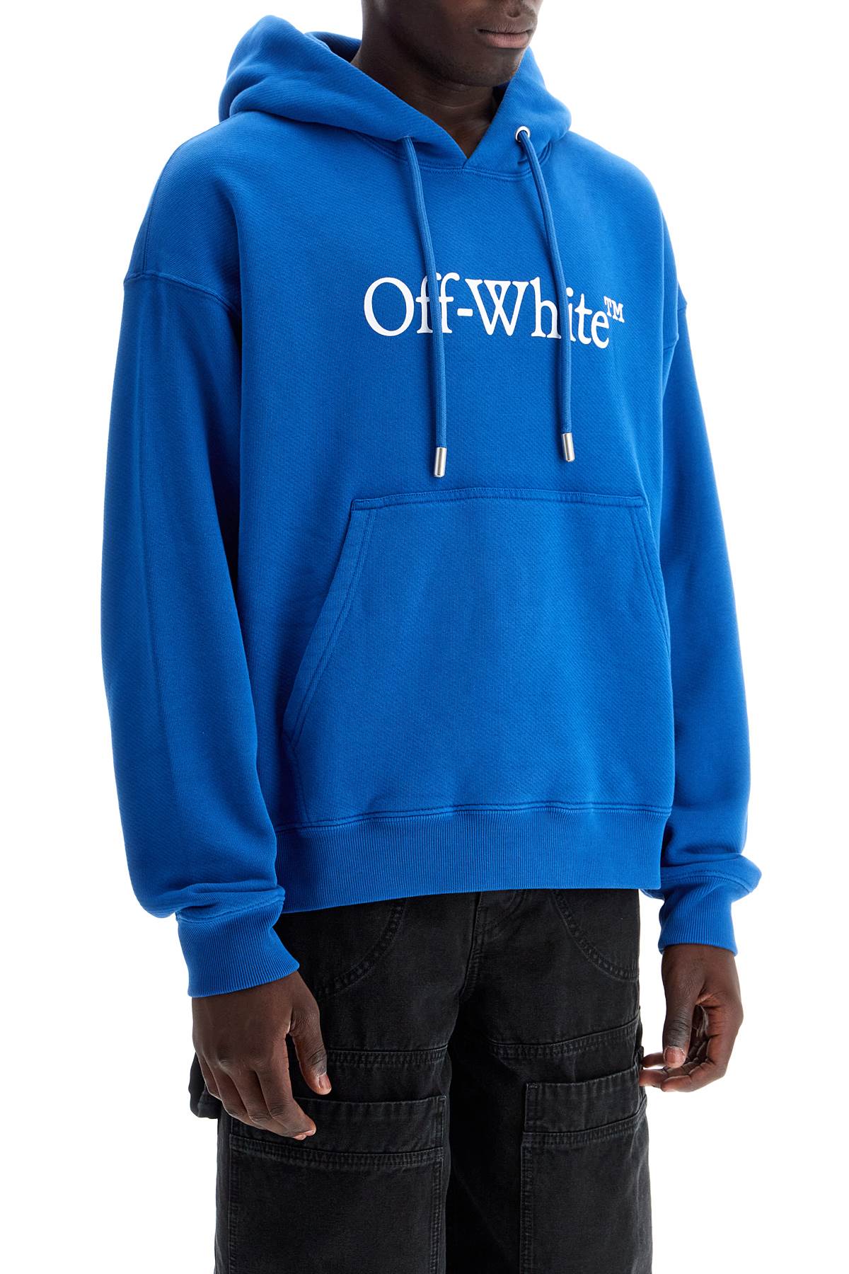 Off-White Oversized Hooded Sweatshirt with Logo Print image 1