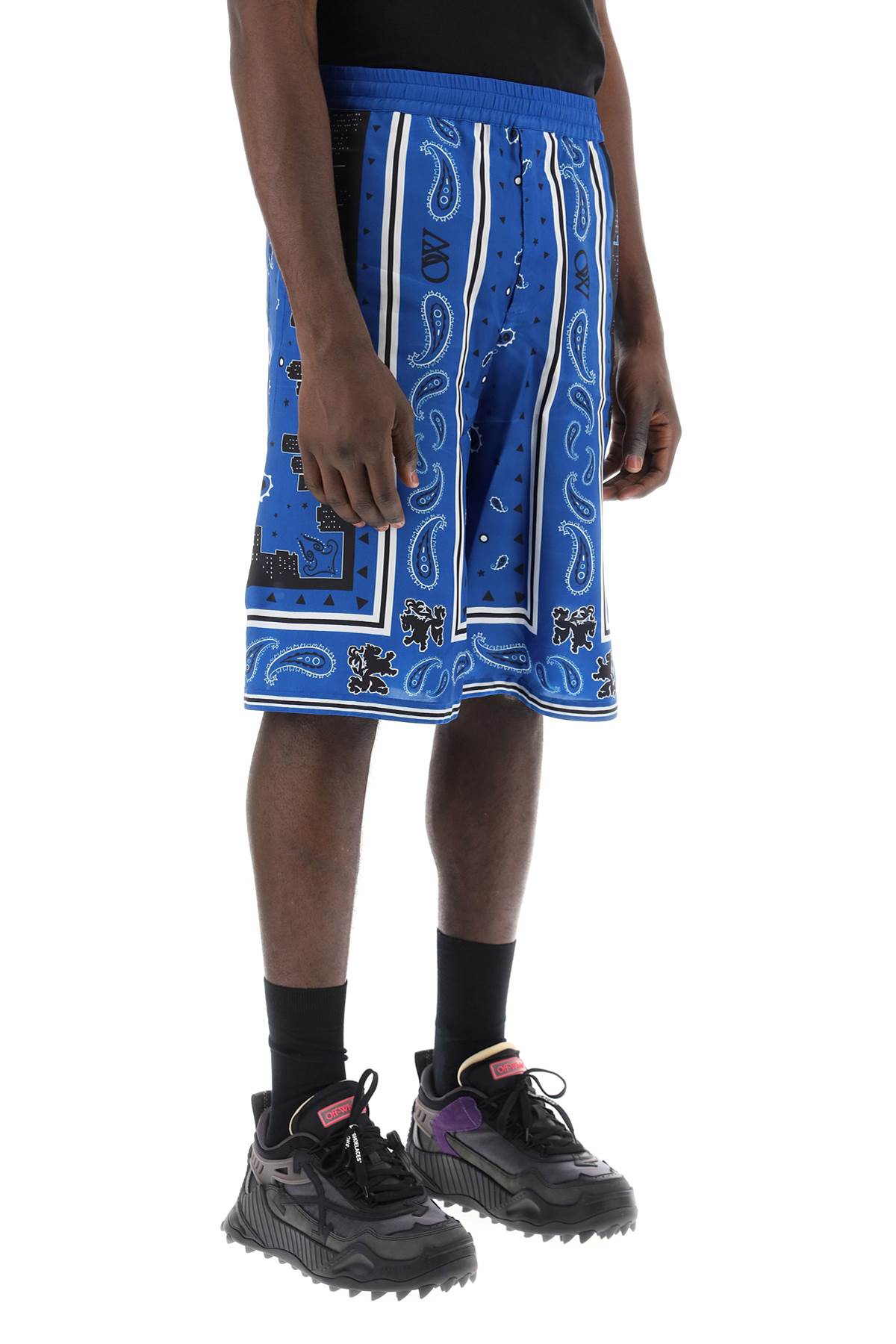 Off-White bermuda shorts with paisley pattern image 1