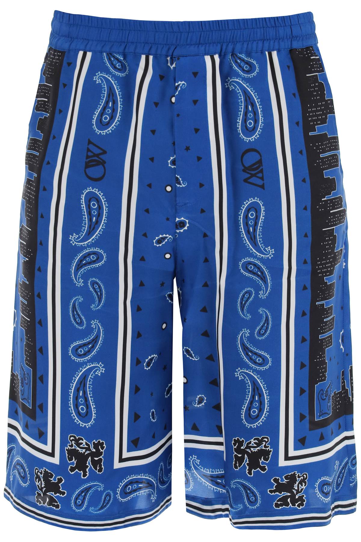 Off-White bermuda shorts with paisley pattern image 0