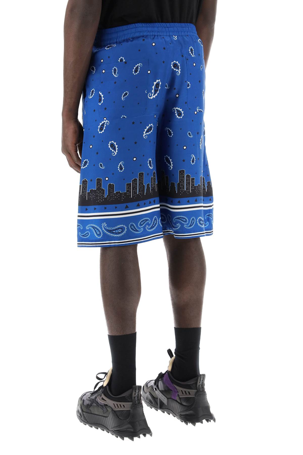 Off-White bermuda shorts with paisley pattern image 2