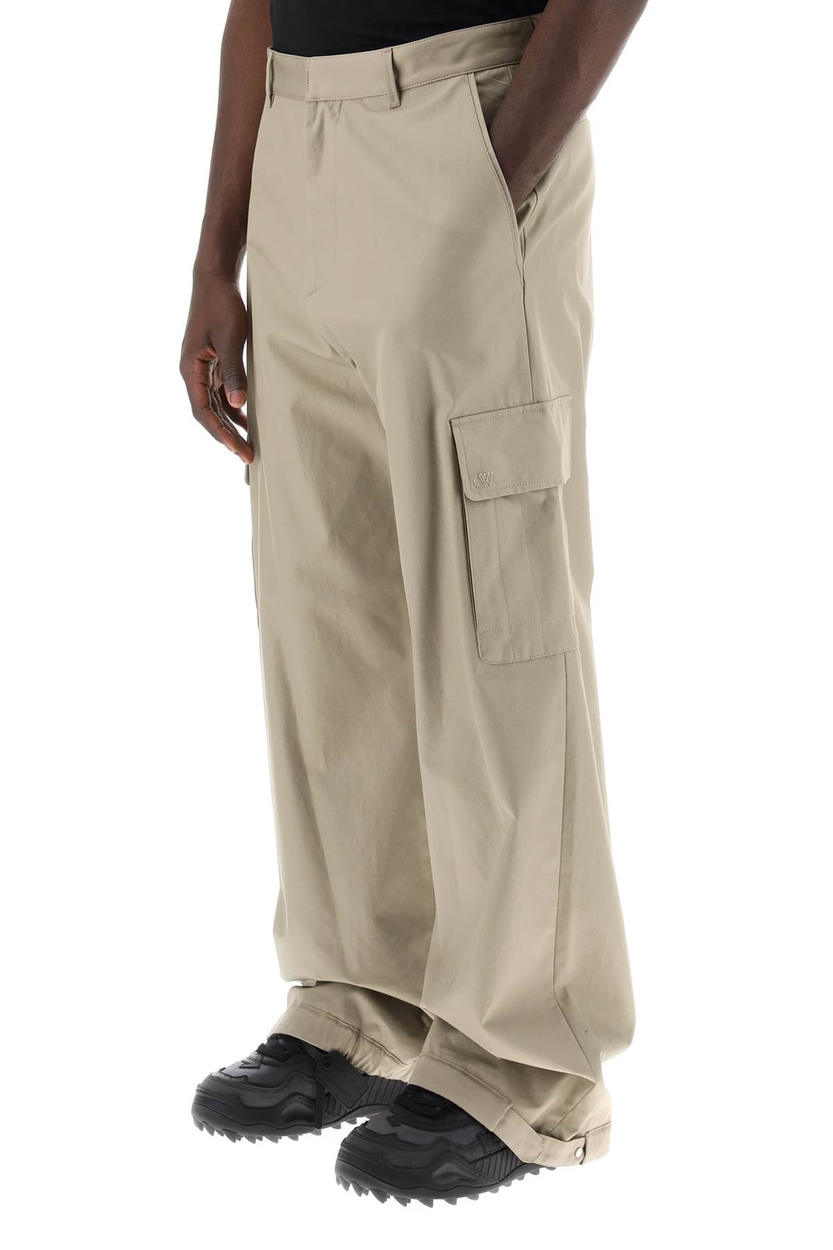 Off-White wide-legged cargo pants with ample leg image 3