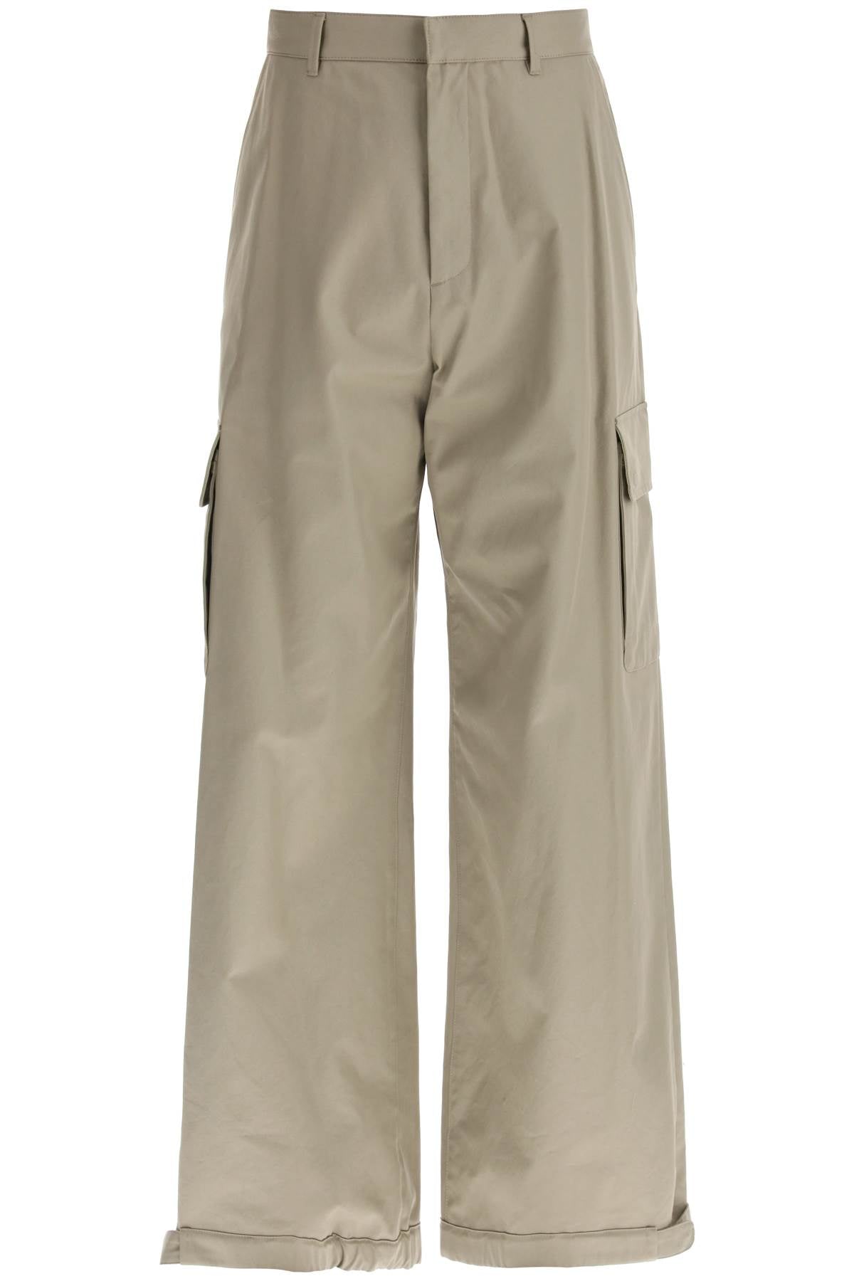 Off-White wide-legged cargo pants with ample leg image 0