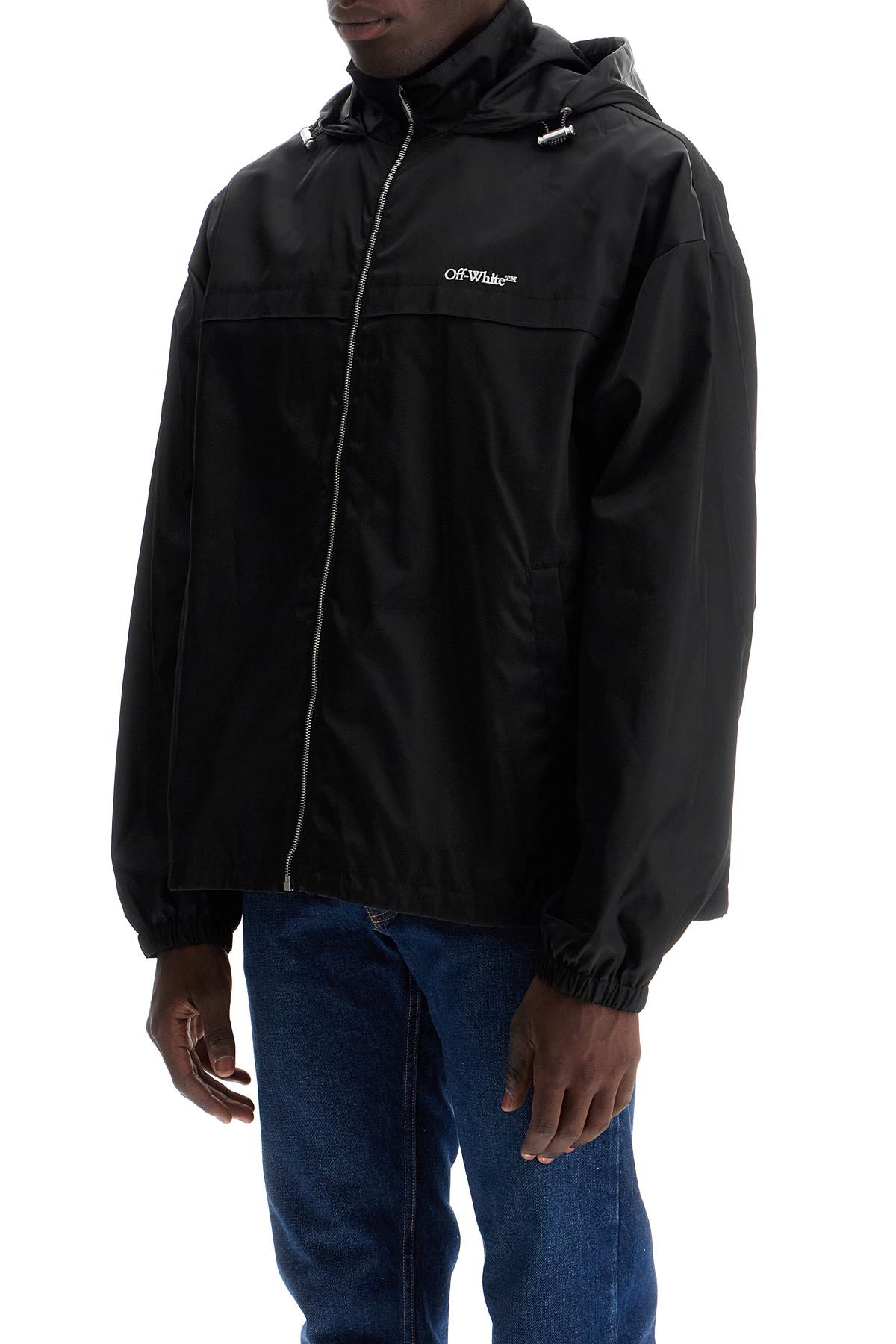 Off-White boxy windbreaker jacket with hood image 3