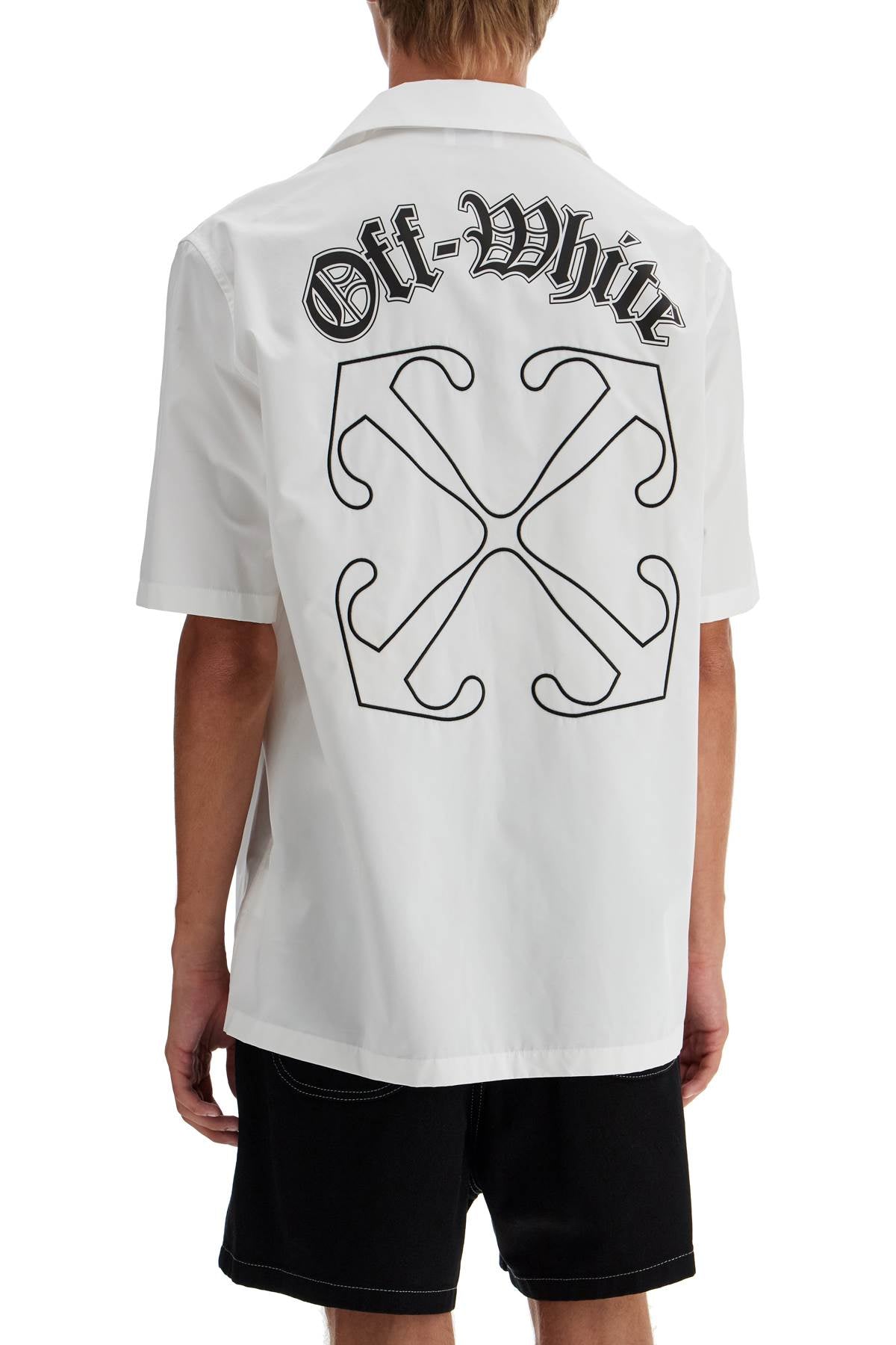 Off-White Short Sleeve Gothic Arrow Cotton Shirt image 2