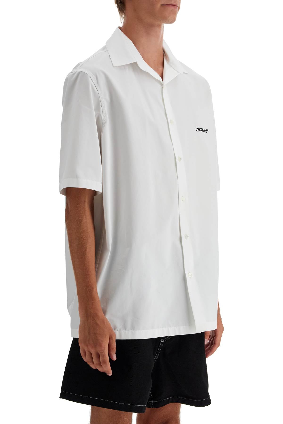 Off-White Short Sleeve Gothic Arrow Cotton Shirt image 1