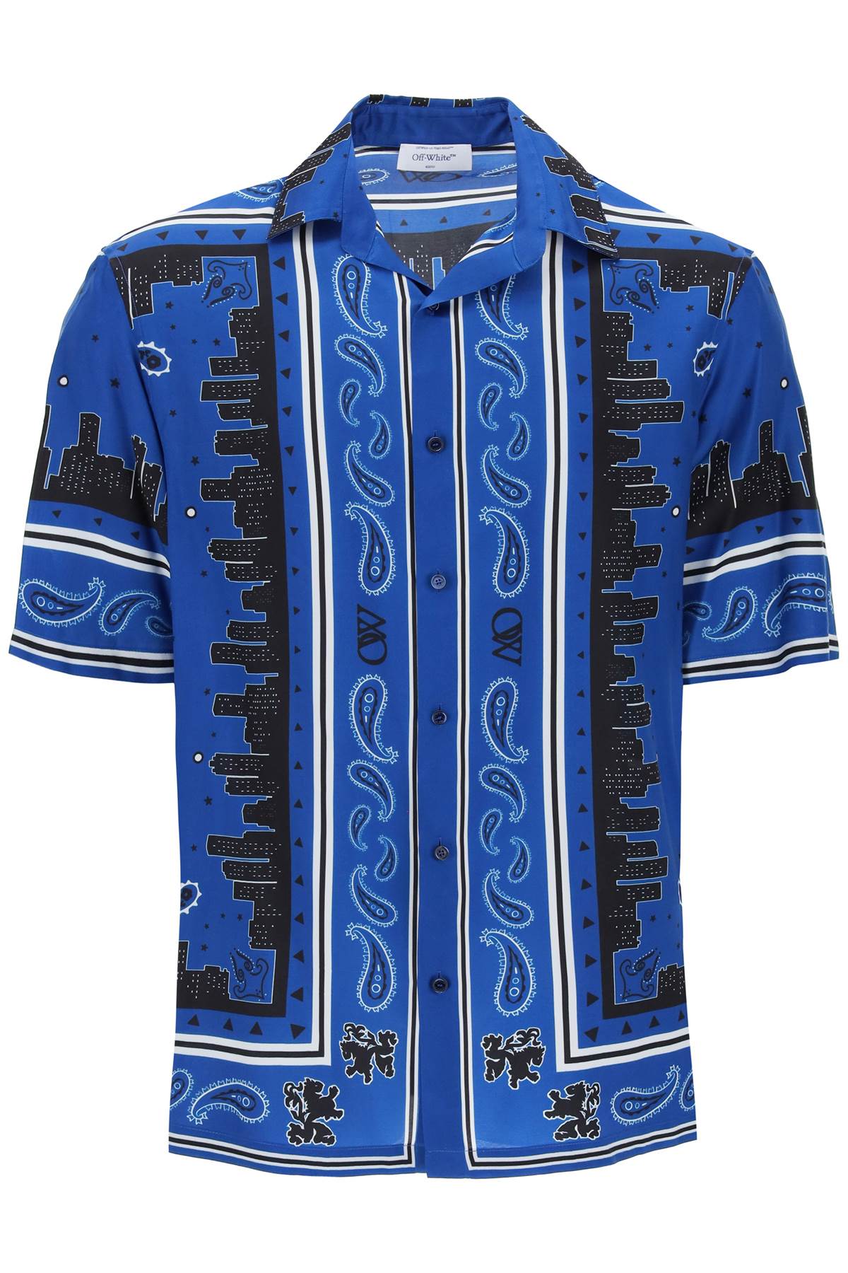 Off-White skyline paisley bowling shirt with pattern image 0