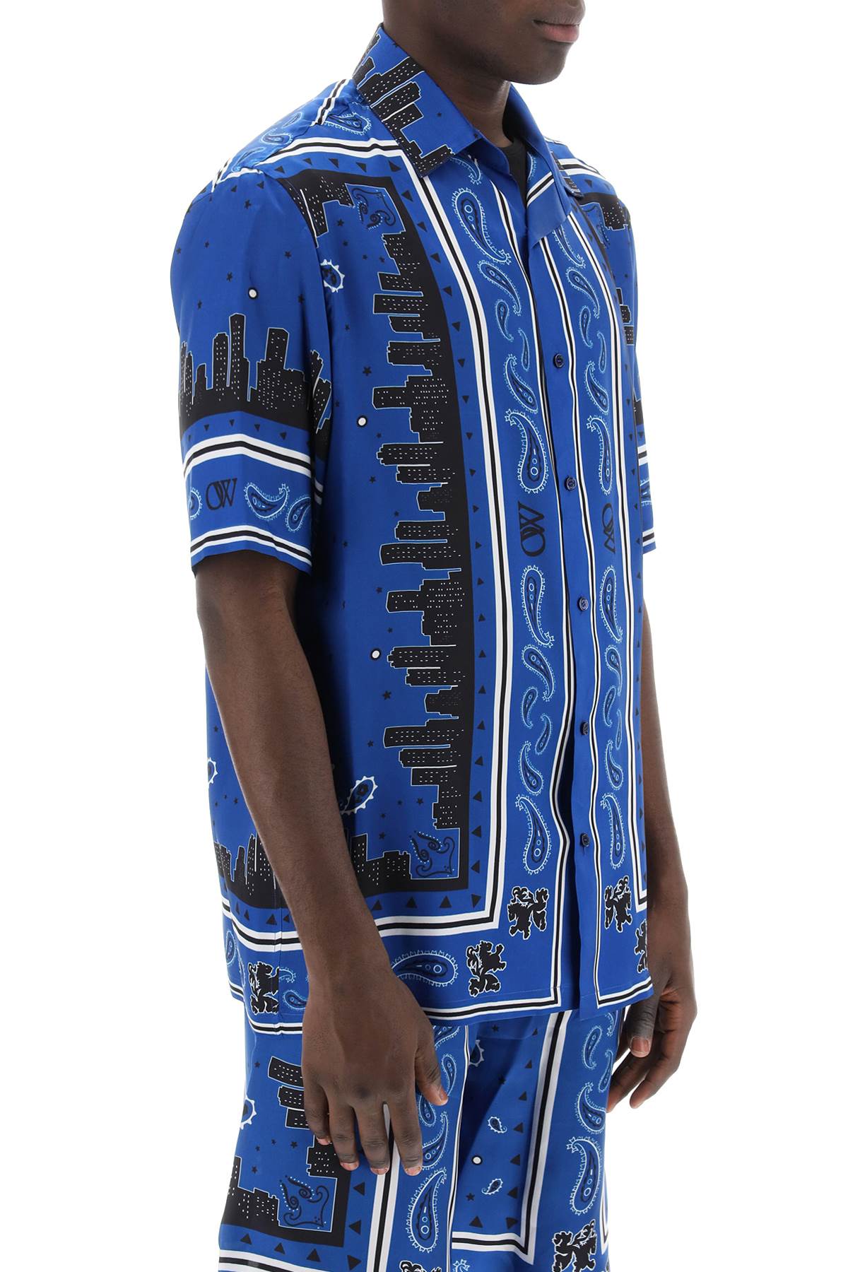 Off-White skyline paisley bowling shirt with pattern image 1