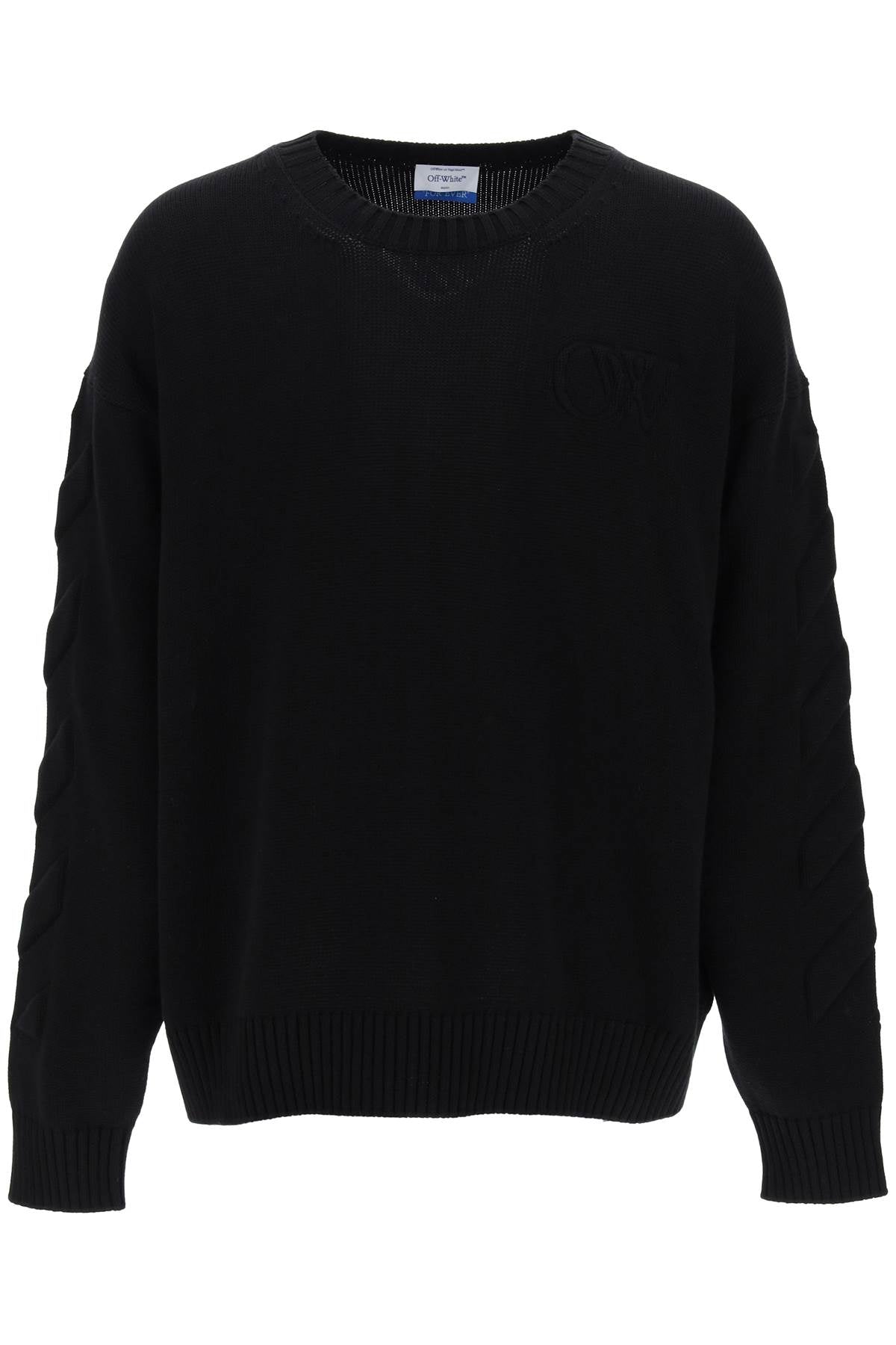 Off-White Embossed Diagonal Motif Sweater image 0