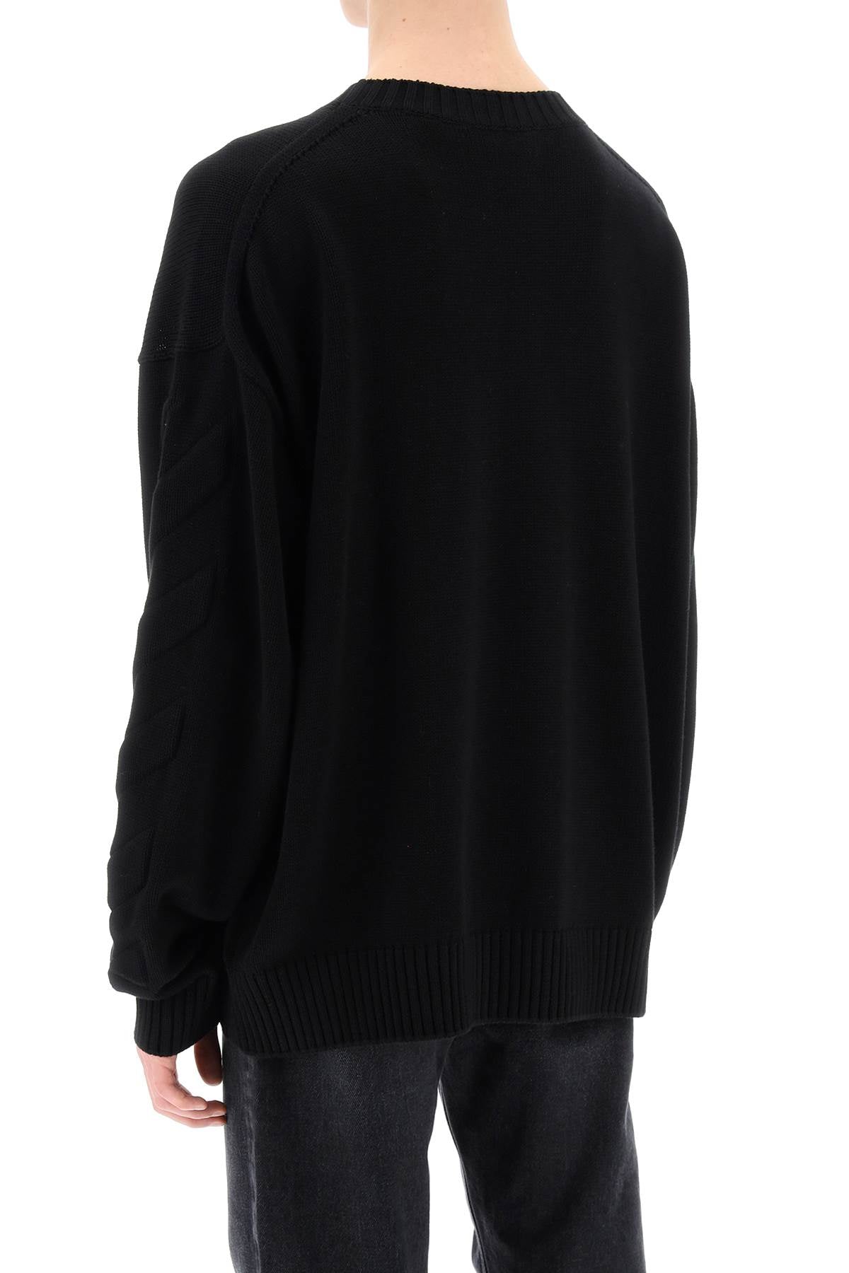 Off-White Embossed Diagonal Motif Sweater image 2