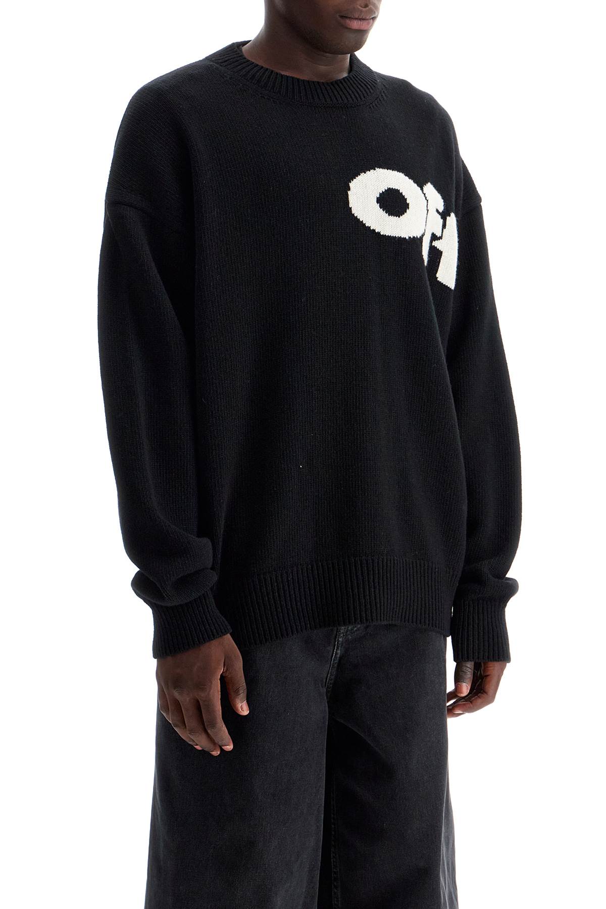 Off-White Oversized Wool Blend Sweater with Maxi Logo image 1