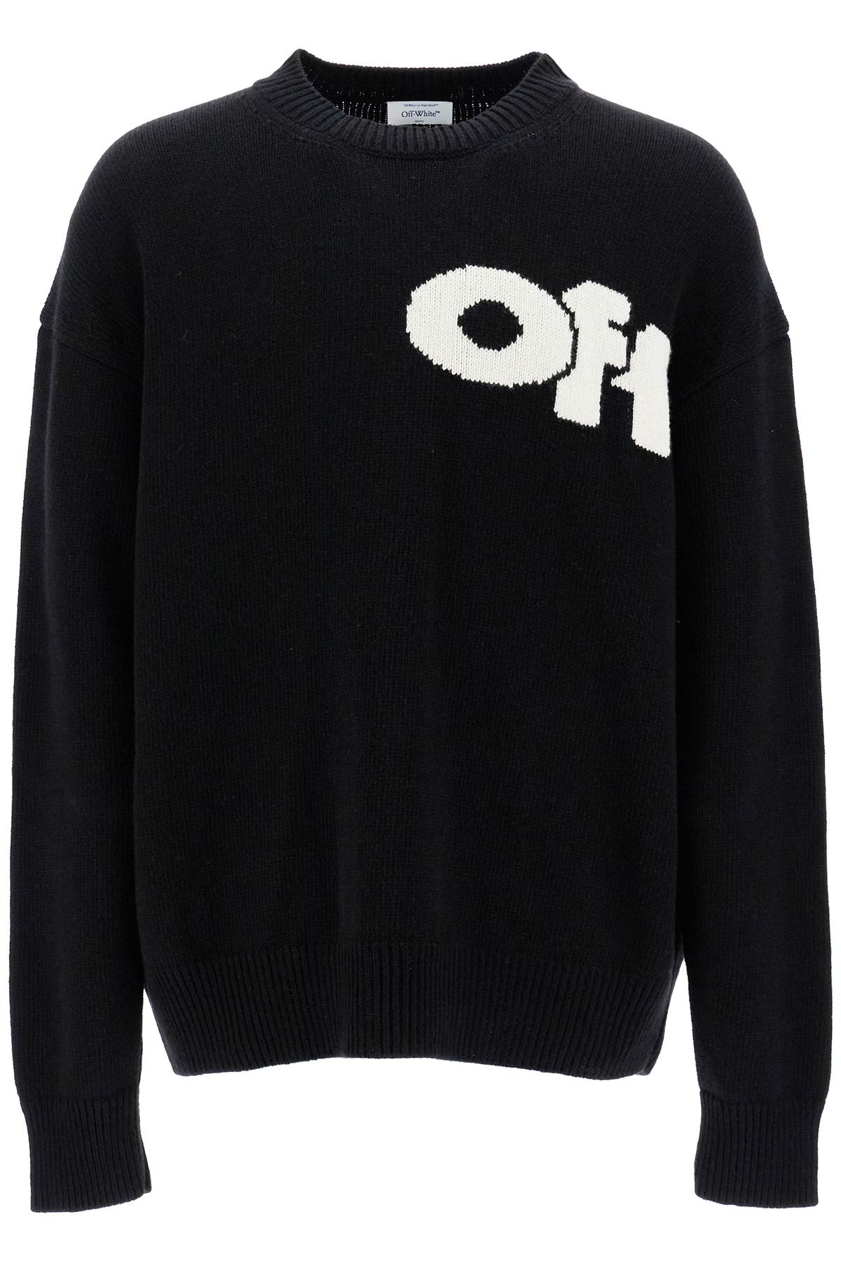 Off-White Oversized Wool Blend Sweater with Maxi Logo image 0