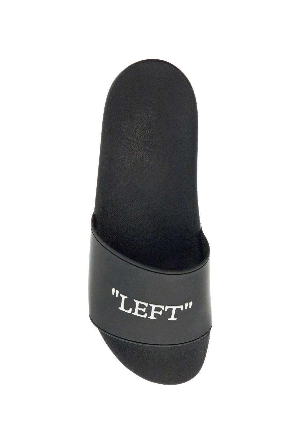 Off-White Rubber Slides with 'LEFT' & 'RIGHT' Lettering image 1