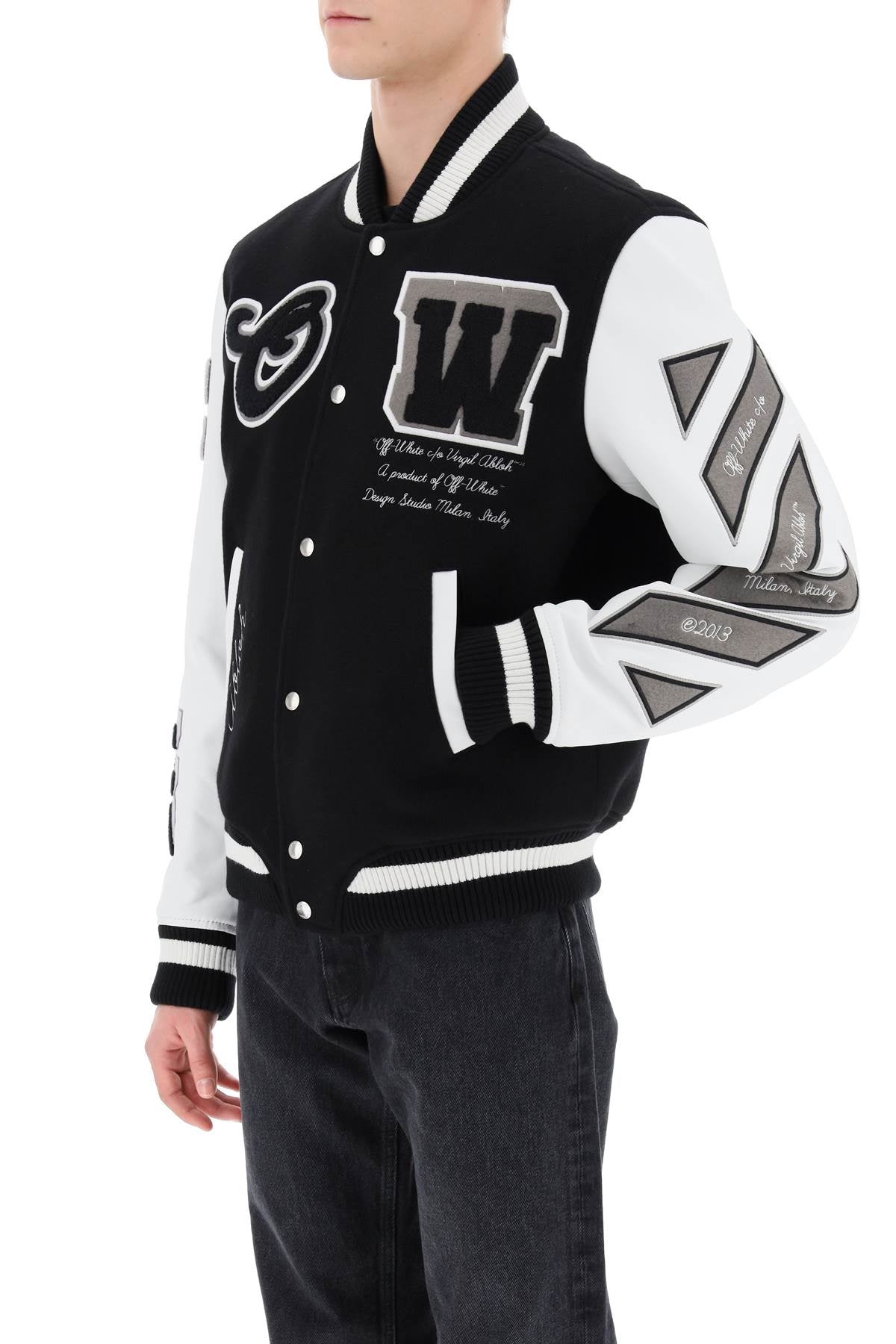 Off-White Lea Varsity Bomber Jacket for Men image 3