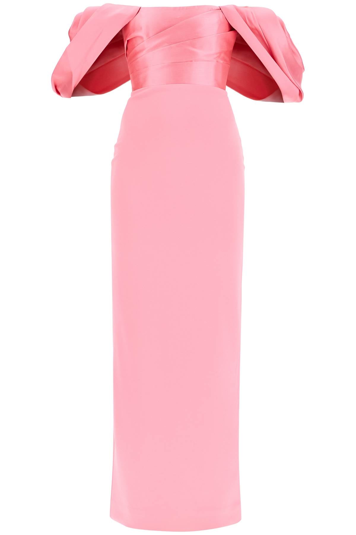 Solace London Sian Long Dress: Elegant Crepe Gown with Balloon Sleeves image 0