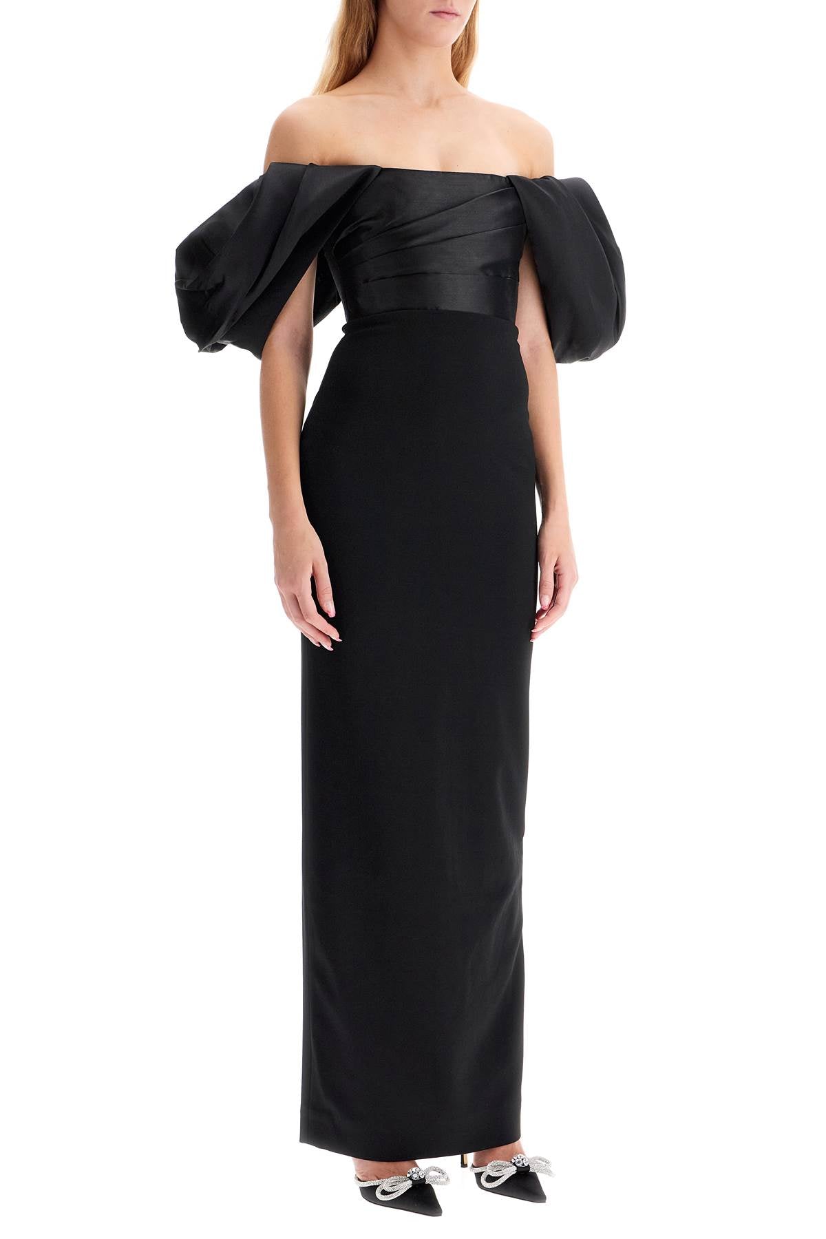 Solace London Sian Long Dress: Elegant Panelled Crepe Gown image 1