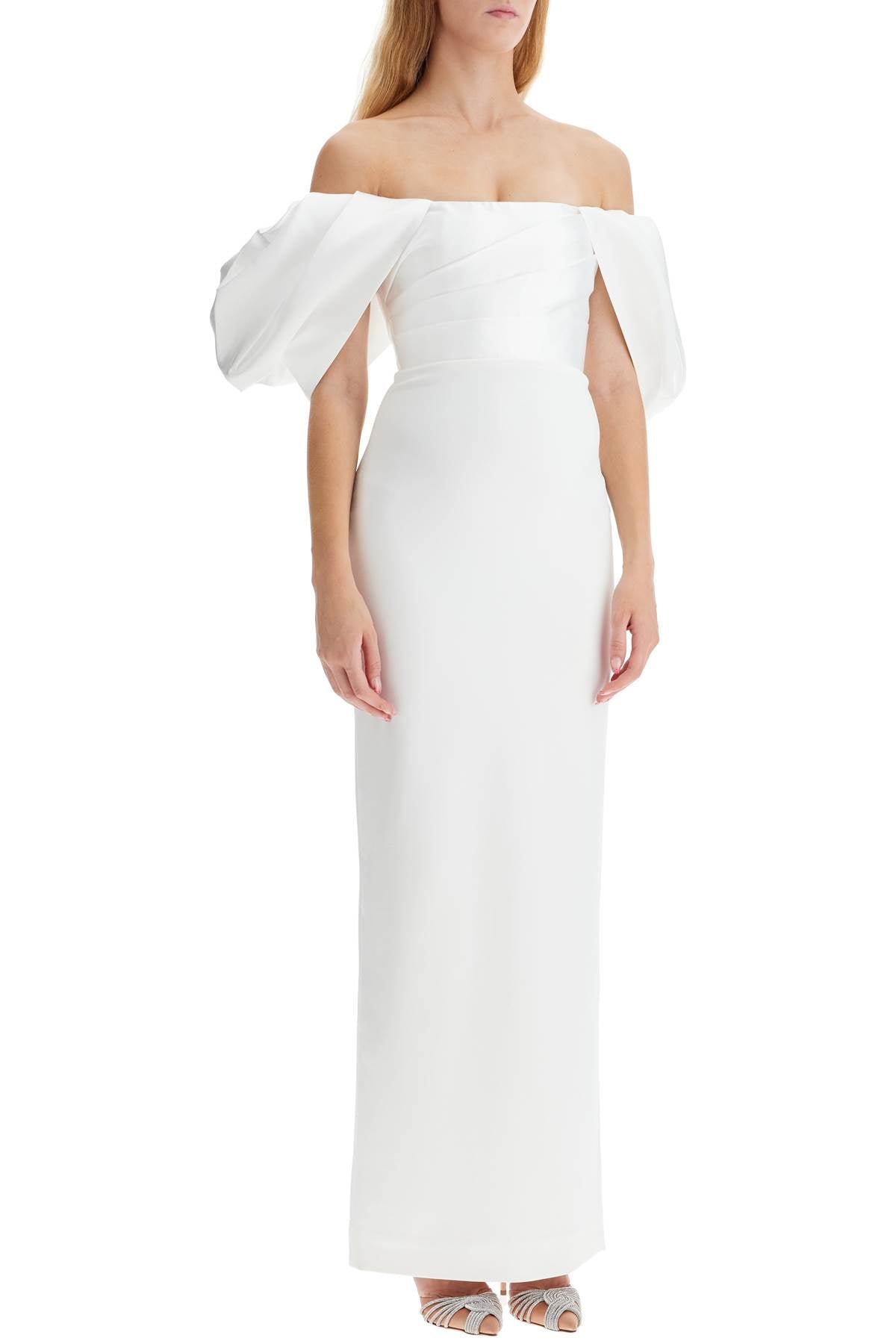 Solace London Sian Long Dress: Elegant Panelled Crepe Gown image 1